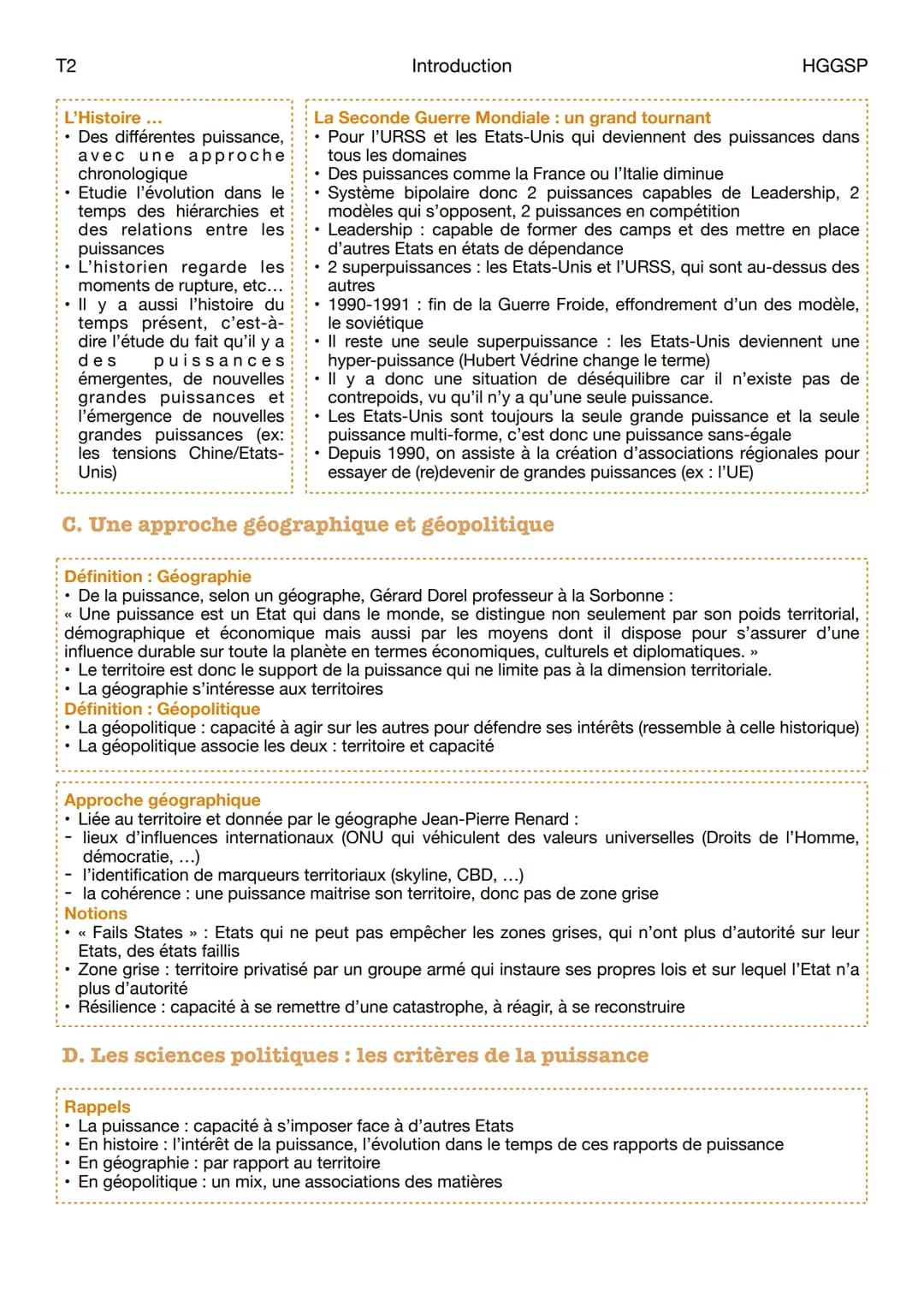 T2
Introduction
HGGSP
Thème 2: Etudier les dynamiques des puissances internationales
Introduction:
# Caractéristiques, fondements, manifest