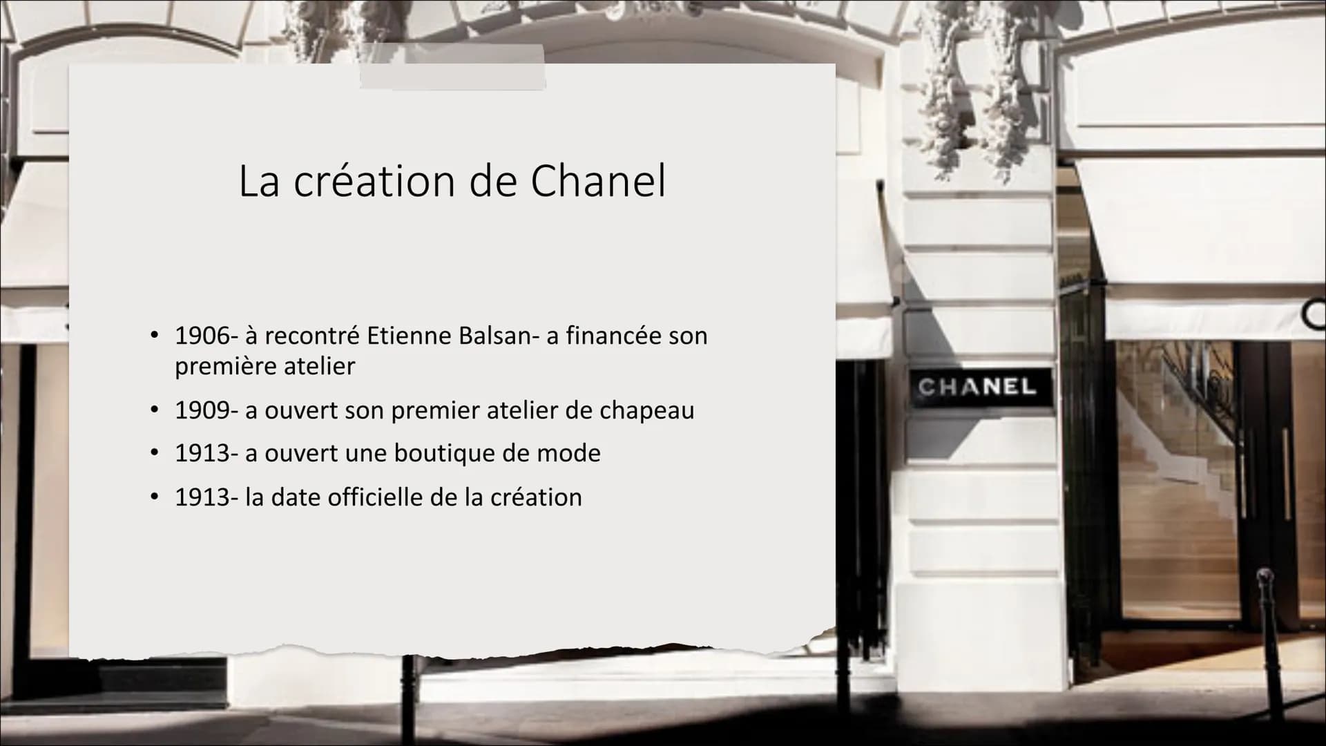Coco Chanel
• <<Je ne fais pas de mode. Je
suis la mode.>>
• Coco Chanel Contenu
• La vie de l'icône de la mode
• Les jeunesse et la for