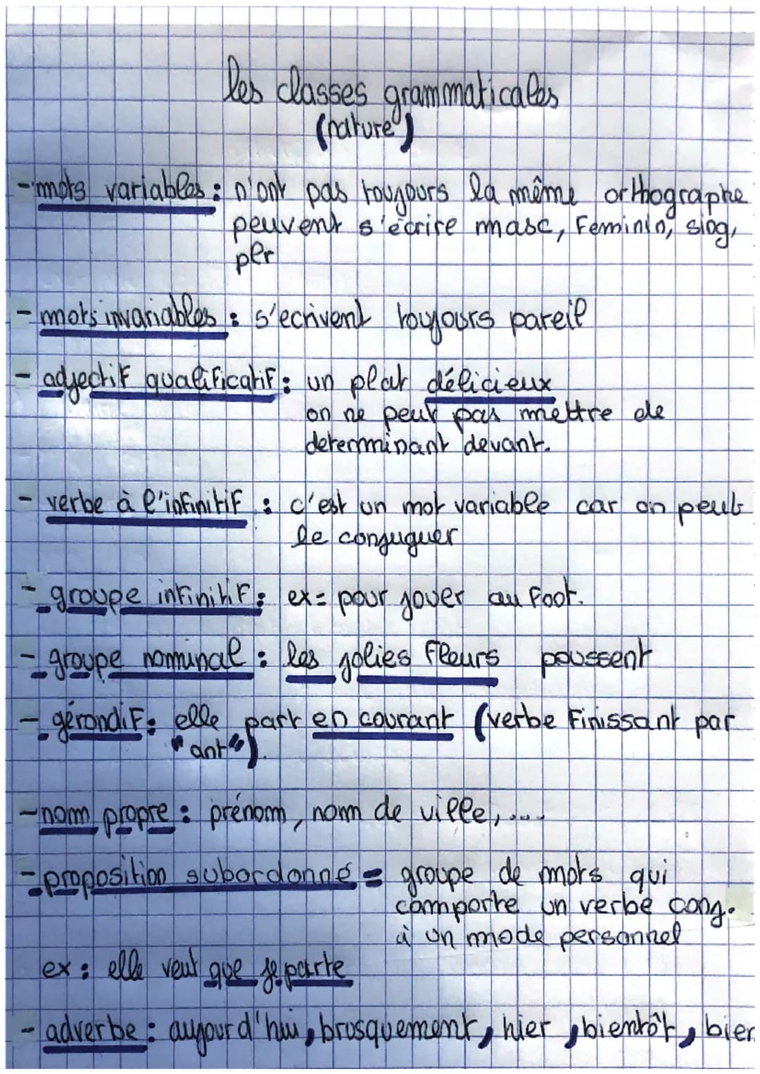 # Grammaire
les principales Fonctions
- Suyet=
* exprime qui fait l'action
* pour le trouver on pose la question qui est-ce qui + v