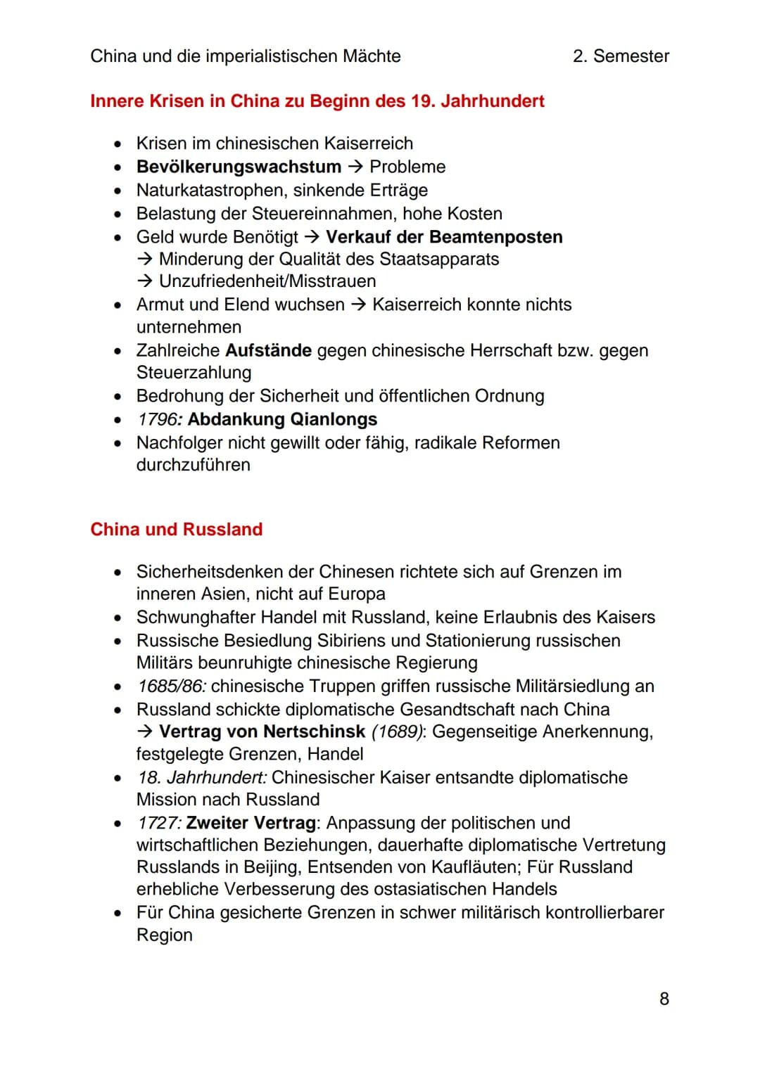 China und die imperialistischen Mächte
2. Semester
# Die Blütezeit der Qing-Dynastie
## Eine neue Dynastie
* Chinesische Geschichte: K
