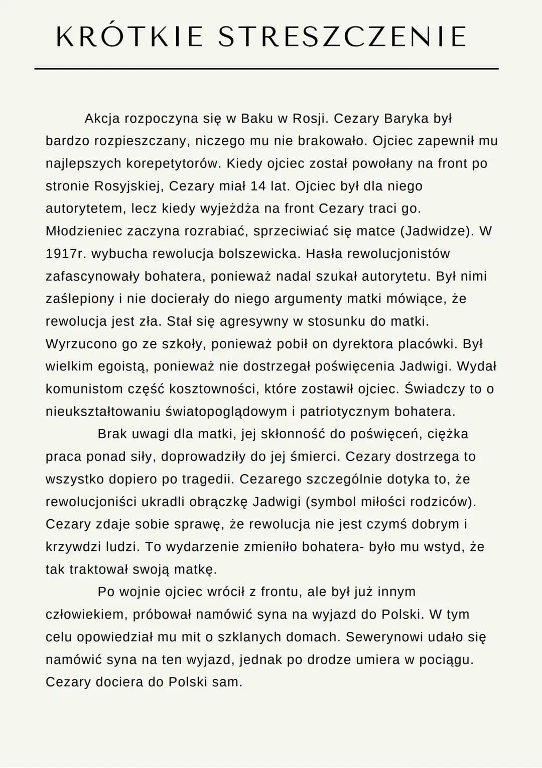 # PRZEDWIOŚNIE
STEFAN ZEROMSKI
# CAS I MIEJSCE AKCJI
Akcja rozgrywa się w ciągu 10 lat (1914-
1924r.)
* 1914r. wybuch I wojny światowe