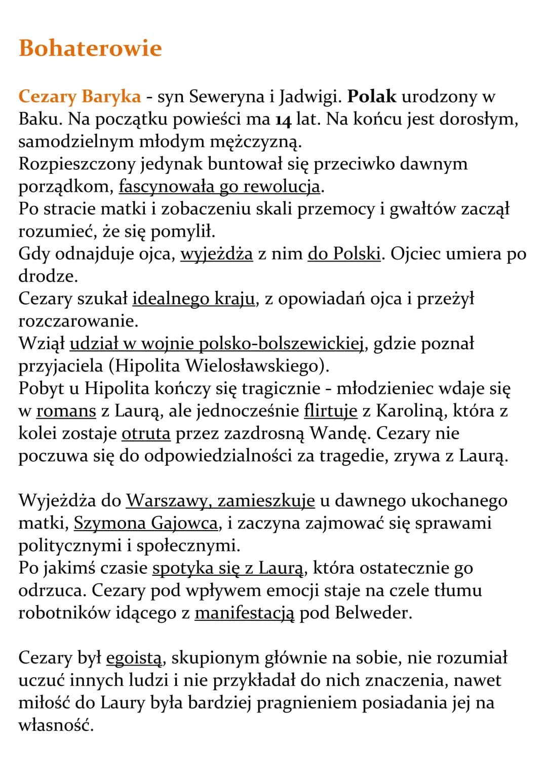 # Przedwiośnie
Stefan Żeromski
Opracowanie
Bohaterowie
Czas akcji: 1914 - 1921 rok.
Miejsce akcji: Baku, podróż przez Rosję (Moskwa, Chark