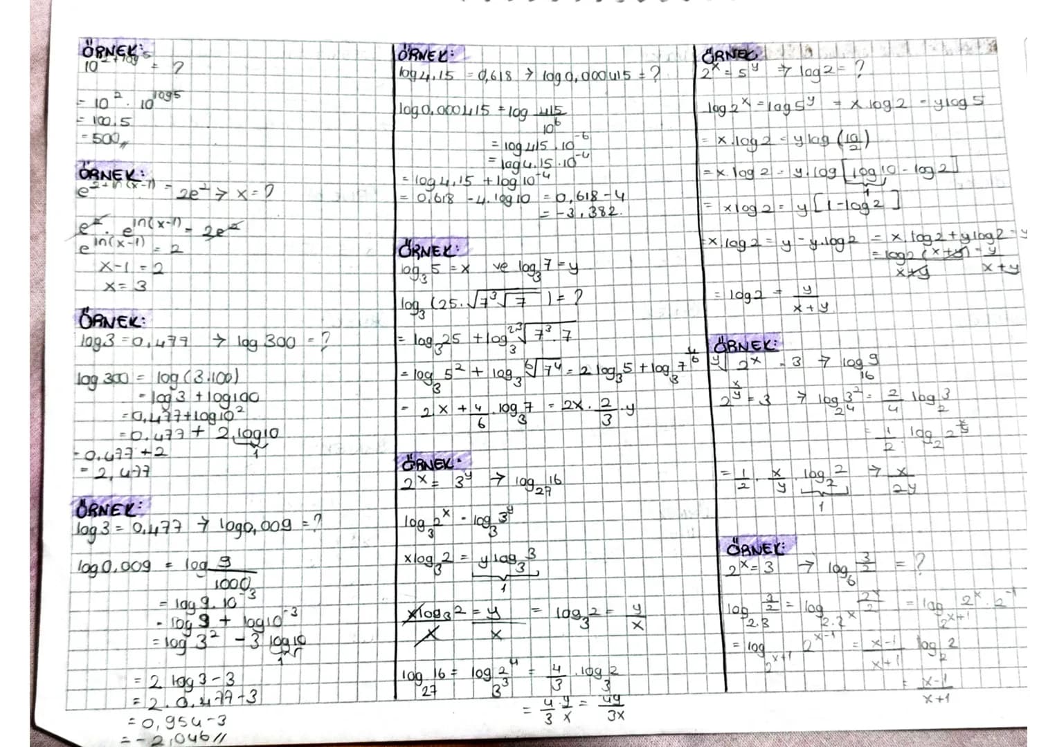 X=10924
LOGARITMA FONKSIYONU:
$a \in R^+ - {1}$, $x \in R$ olmak üzere
$f: R \rightarrow R^+$ tanımlı $y = a^x$ fonksiyonu..
aun tersi olan