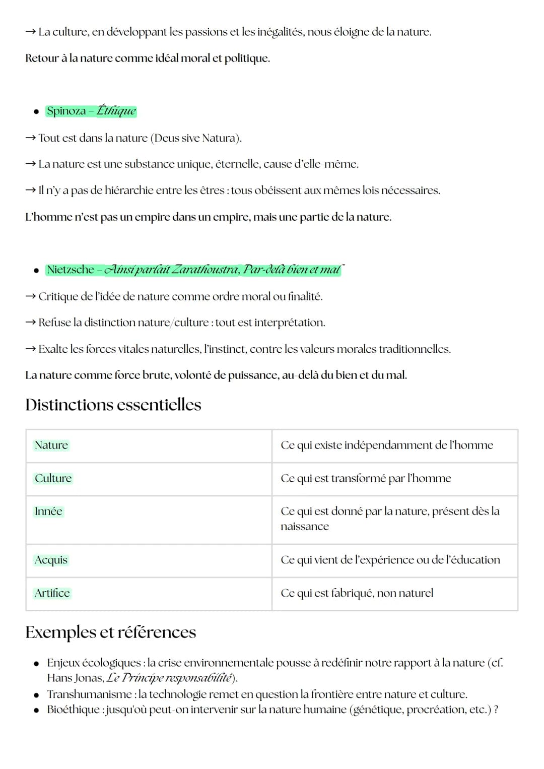 # Nature
* natura (latin) (dérivé de *nasci* = naître) → ce qui est inné, spontané, et l'ensemble de ce qui existe sans intervention humain