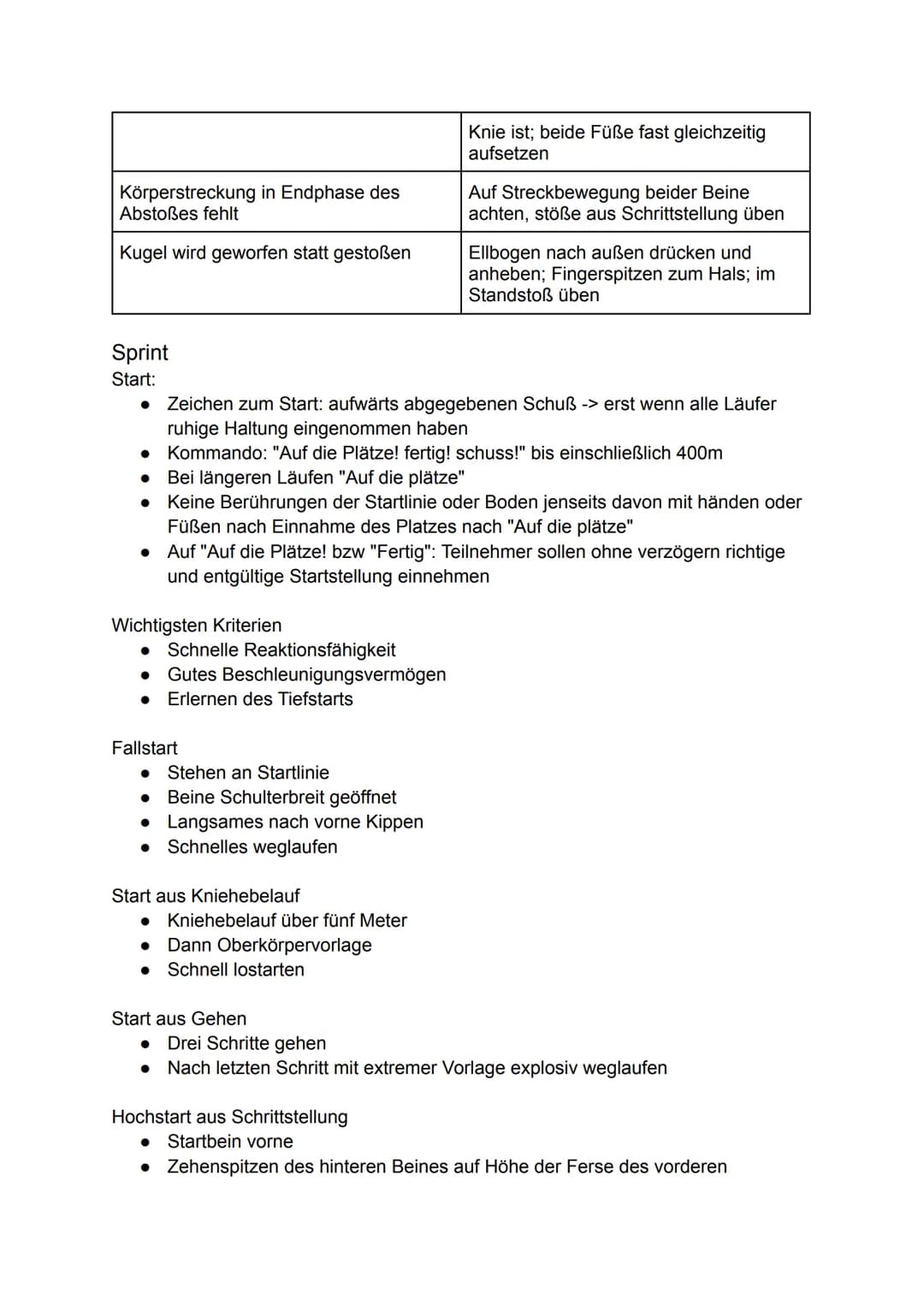 # Lernzettel Sportklausur Q3
Kugelstoßen
Halten der Kugel:
- Legen auf Fingerwurzel
- Daumen und kleiner Finger stützen Kugel seitlich
- K