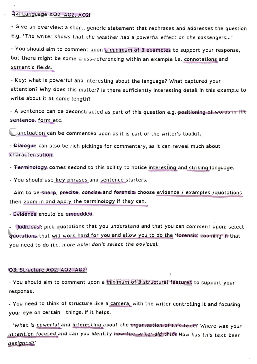 Paper 1 what AQA are looking for
Types of texts: literature prose fiction (novels and short stories) from 20th or 21st
century
You need to