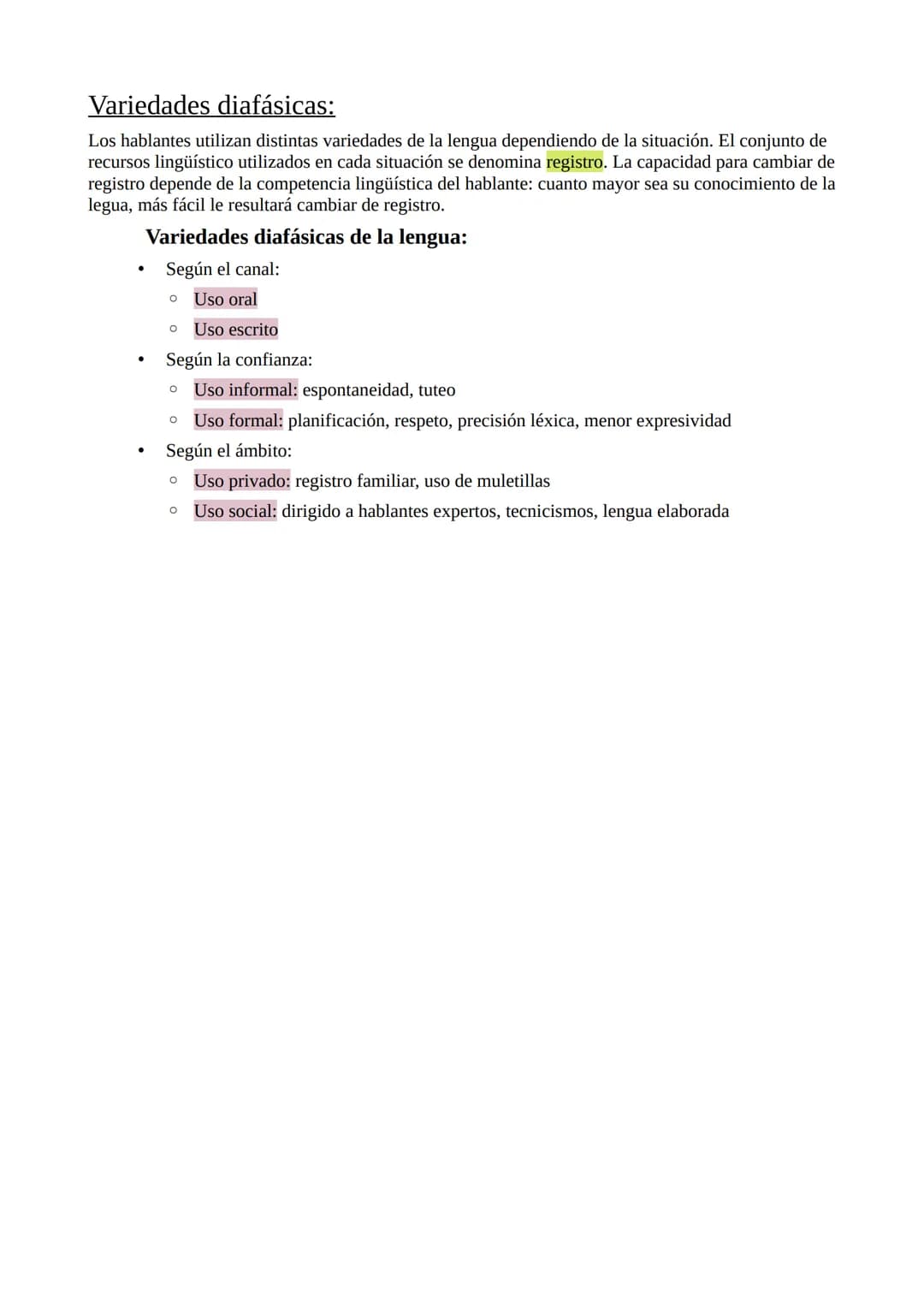 # Las variedades de la lengua
Conceptos:
- Lenguaje: Capacidad que tienen todos los seres humanos para comunicarse.
- Lengua: Sistema de s