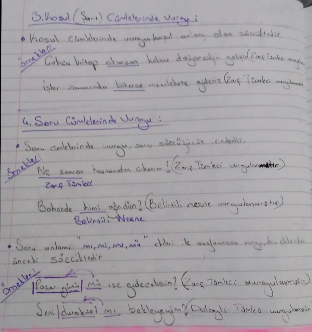 # CÜMLEDE YURGU
1. Fiil (Eylem) Cümlelerinde Vungu:
- Yüklem sonda veya ortadaysa vurgu, yüklemden önceki sözcüktedir.
örnekler:
Her şeyi