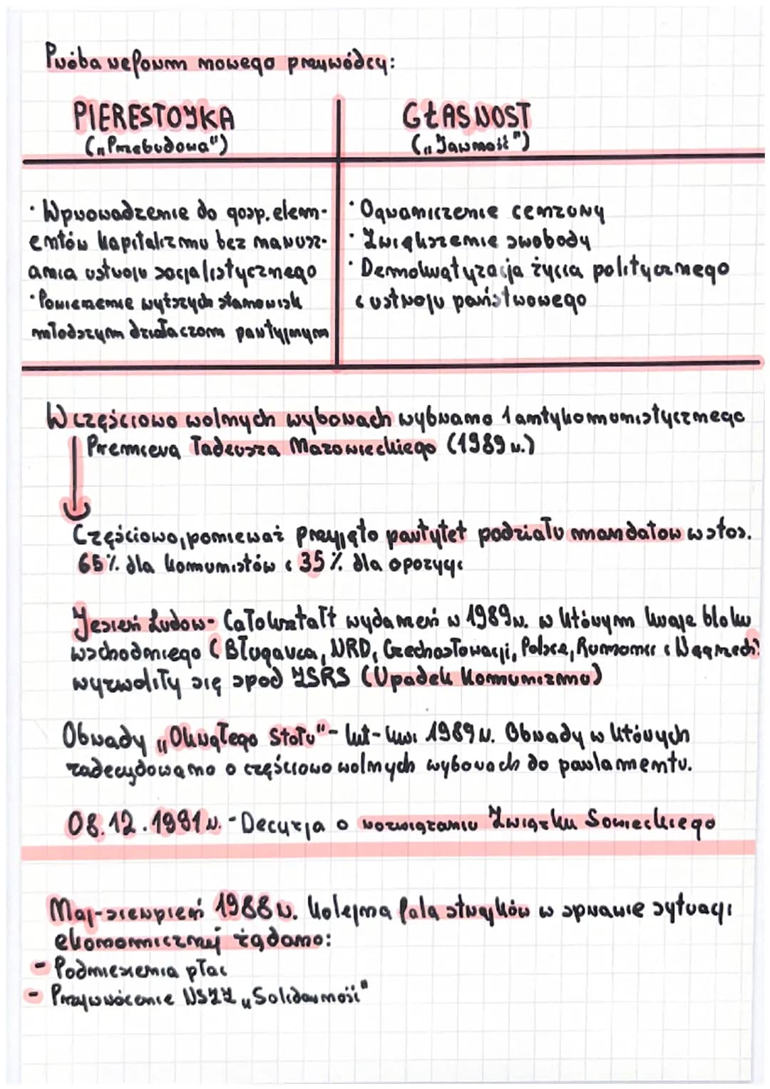 # UPADEK KOMUNIZMU
Wdrugiej połowie lat 70 polska zaczeła odczuwać
Patalme skutki władzy Grewka mim. pmez długa,
Te inwestycje (wormgre cen