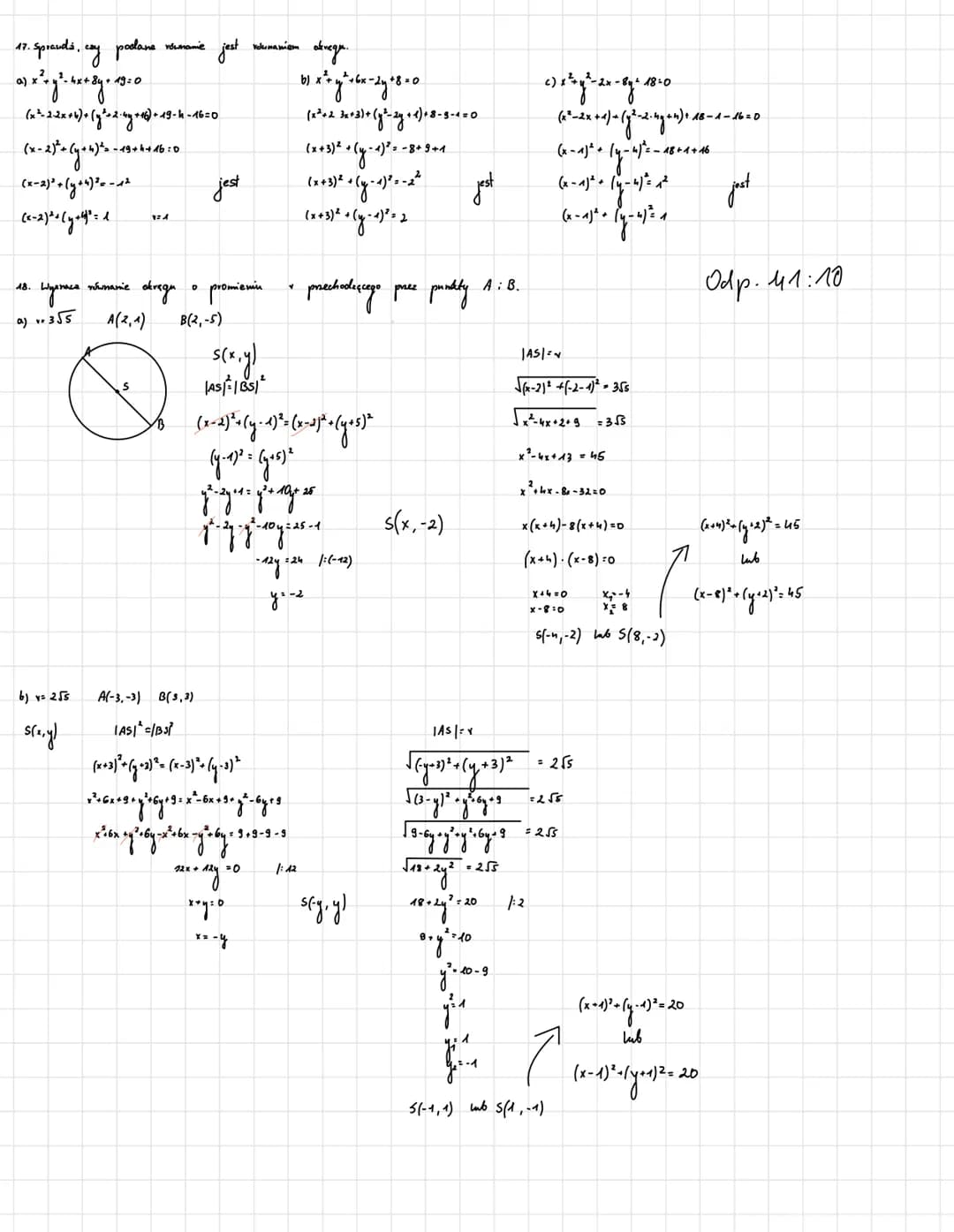 # Geometria analityczna
1. Oblice
adległość między punktami Ai B
a) A(-3,-1), B(-5,-1)
$|AB|=\sqrt{(-5-(-3))^2 + (-1-(-1))^2}$
$|ABI|=\s