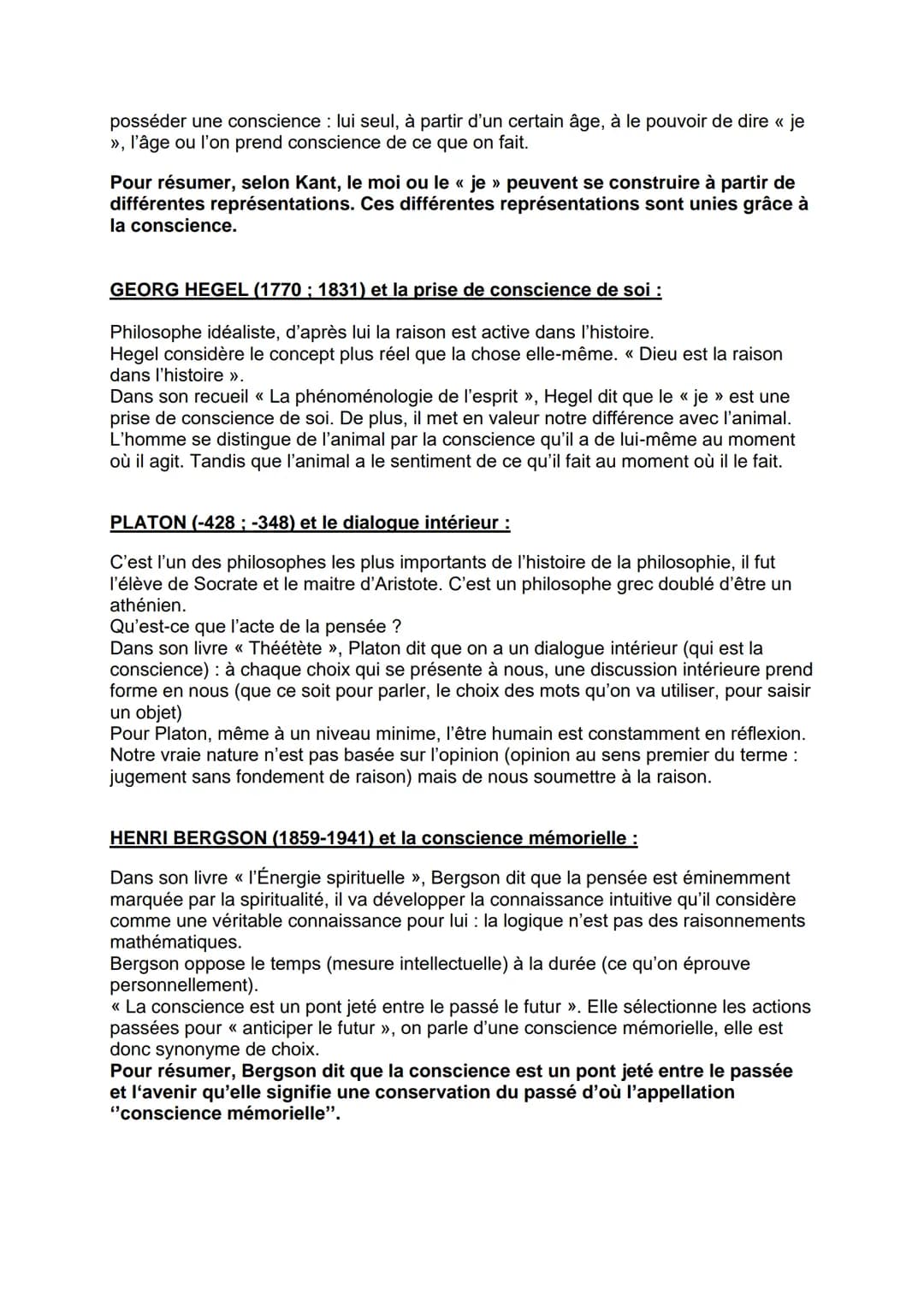 # LA CONSCIENCE
La notion de conscience renvoie à deux grandes significations. D'une part, la
conscience peut être comprise comme conscienc