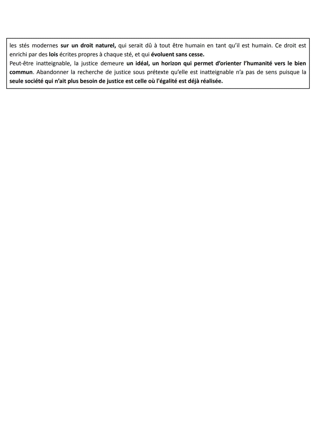 # THÈME 6: LA JUSTICE
que l'injustice nous indigne montre que la justice est d'abord une exigence, et même une exigence d'égalité. Le
senti