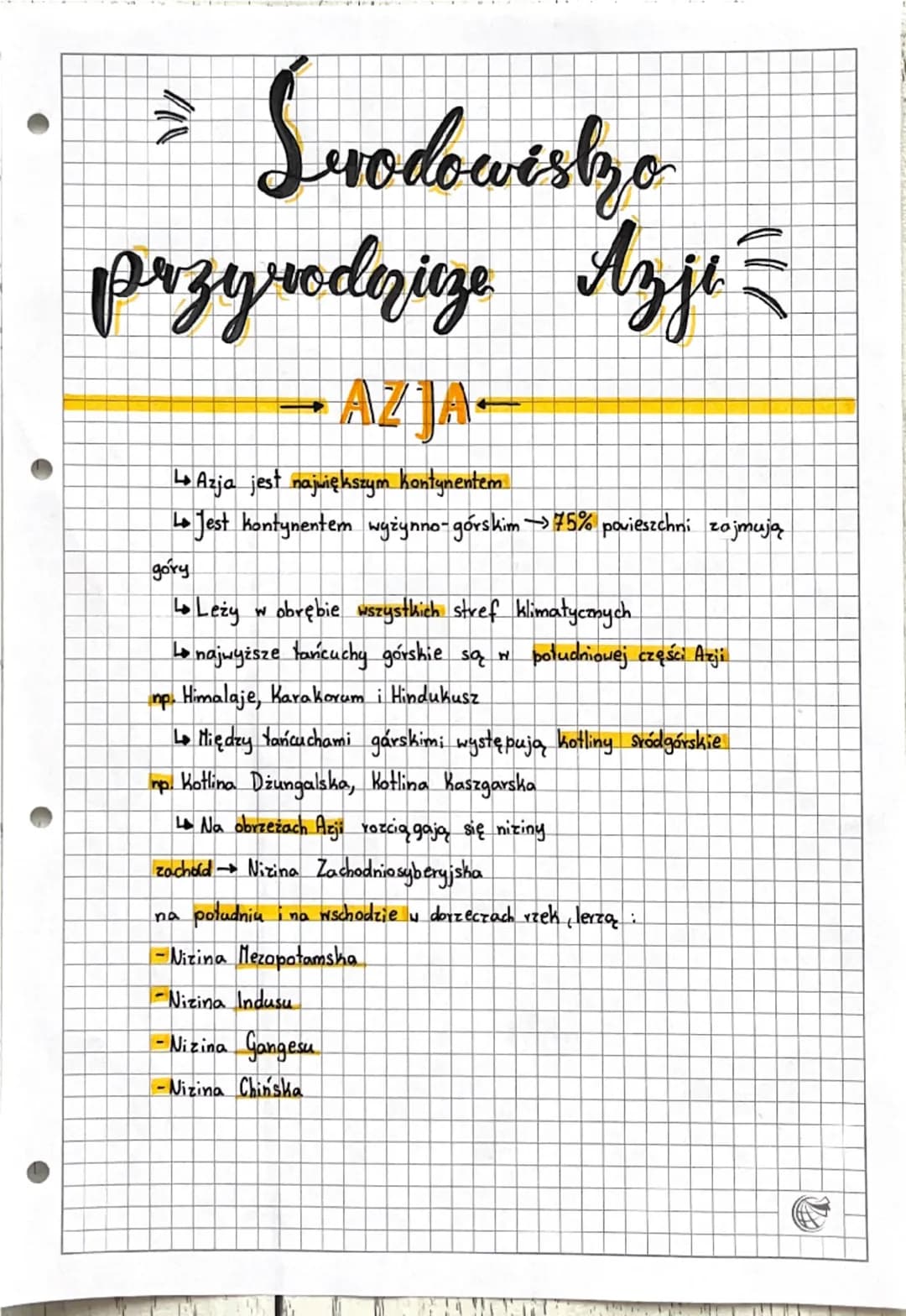 * Srodowiszo
przyroderieze Azje
góry
→AZJA-
Azja jest największym kontynentem
Jest kontynentem wyżynno-górskim75% povieszchni zajmują
Leż