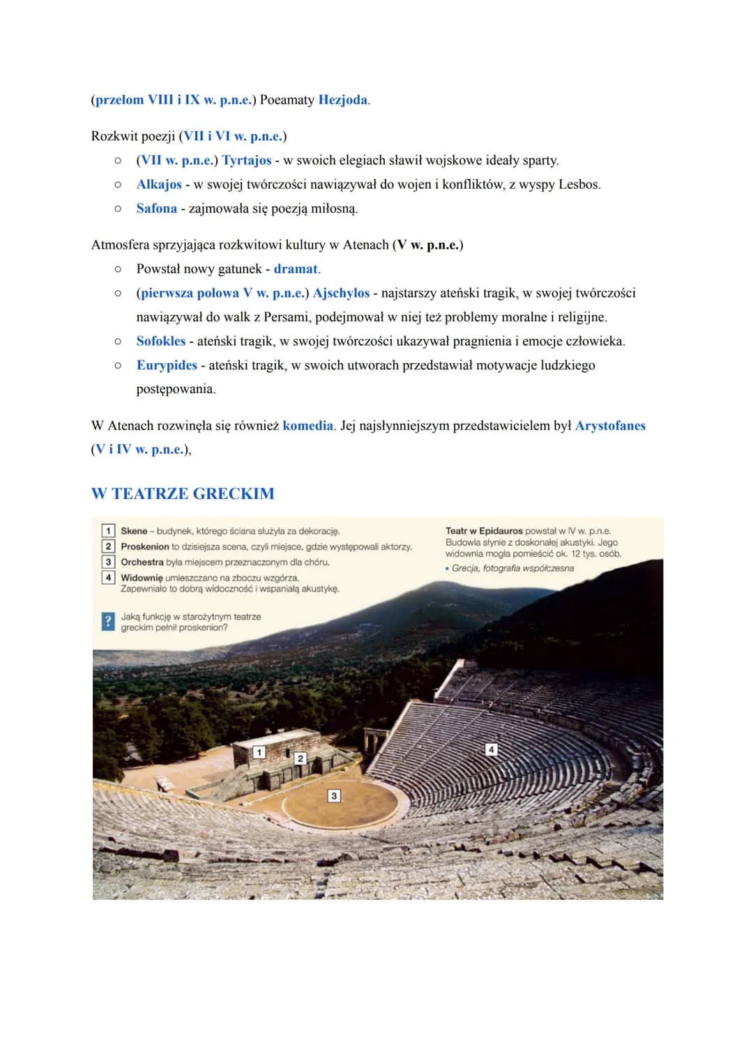 # Kultura Starożytnej Grecji
DATY
pierwsze igrzyska olimpijskie | 776 r. p.n.e.
---|---
Iliada i Odyseja Homera | VIII w. p.n.e.
początek