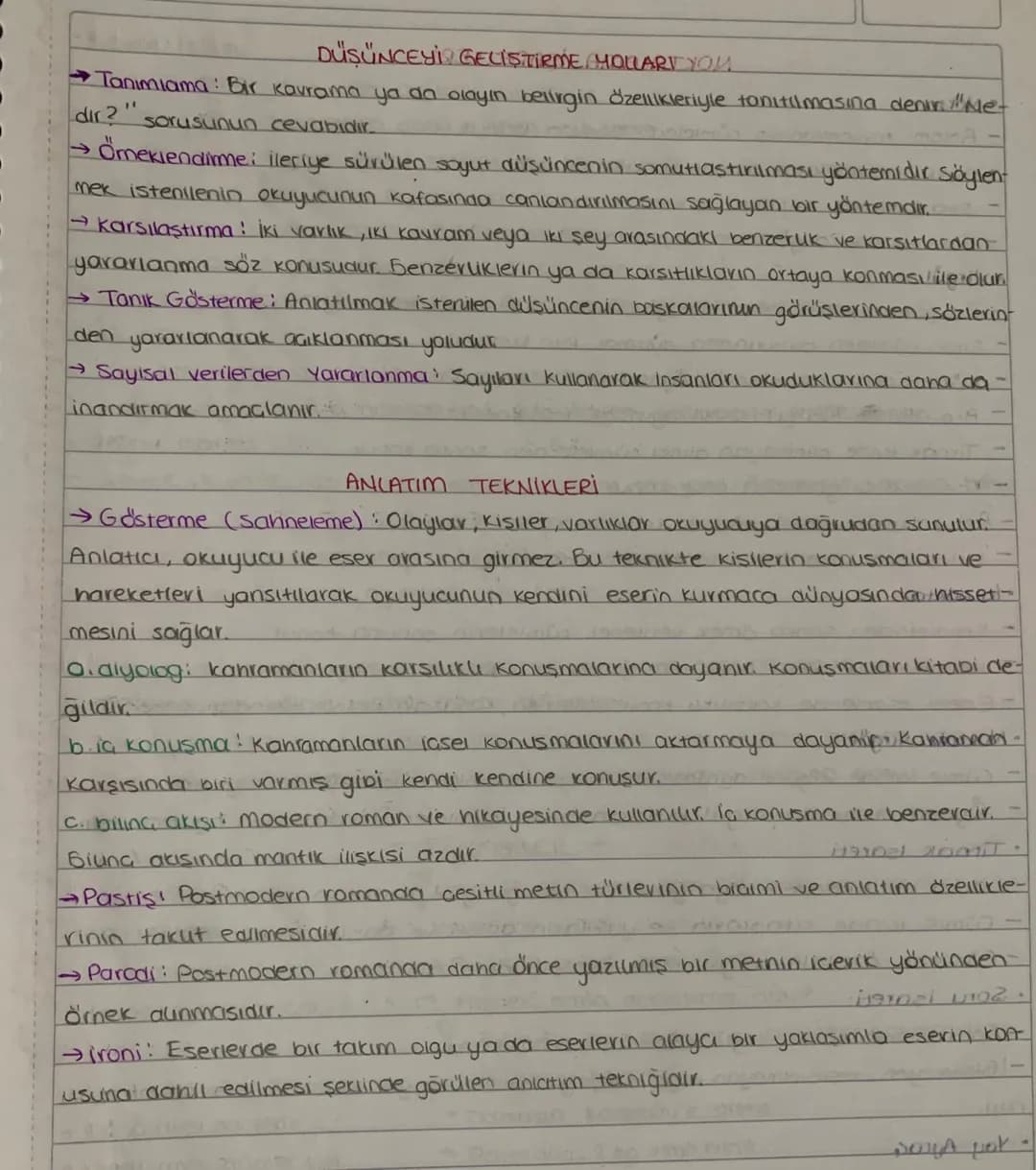 DÜŞÜNCEYİ GELİŞTİRME MOLLAR YOU
→Tanımıama: Bir kavrama ya da olayın belirgin özellikleriyle tanıtılmasına denin "Ne-
dır?" sorusunun cevab