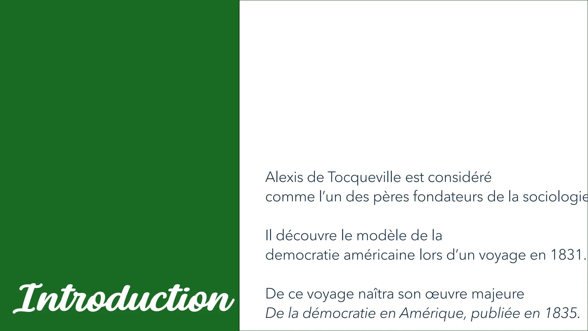 Tocqueville,
un penseur critique
de la démocratie
au 19e siècle
ALEXIS DE TOCQUEVILLE DE LA
DÉMOCRATIE
EN AMÉRIQUE
ALEXIS DE TOCQUEVILLE