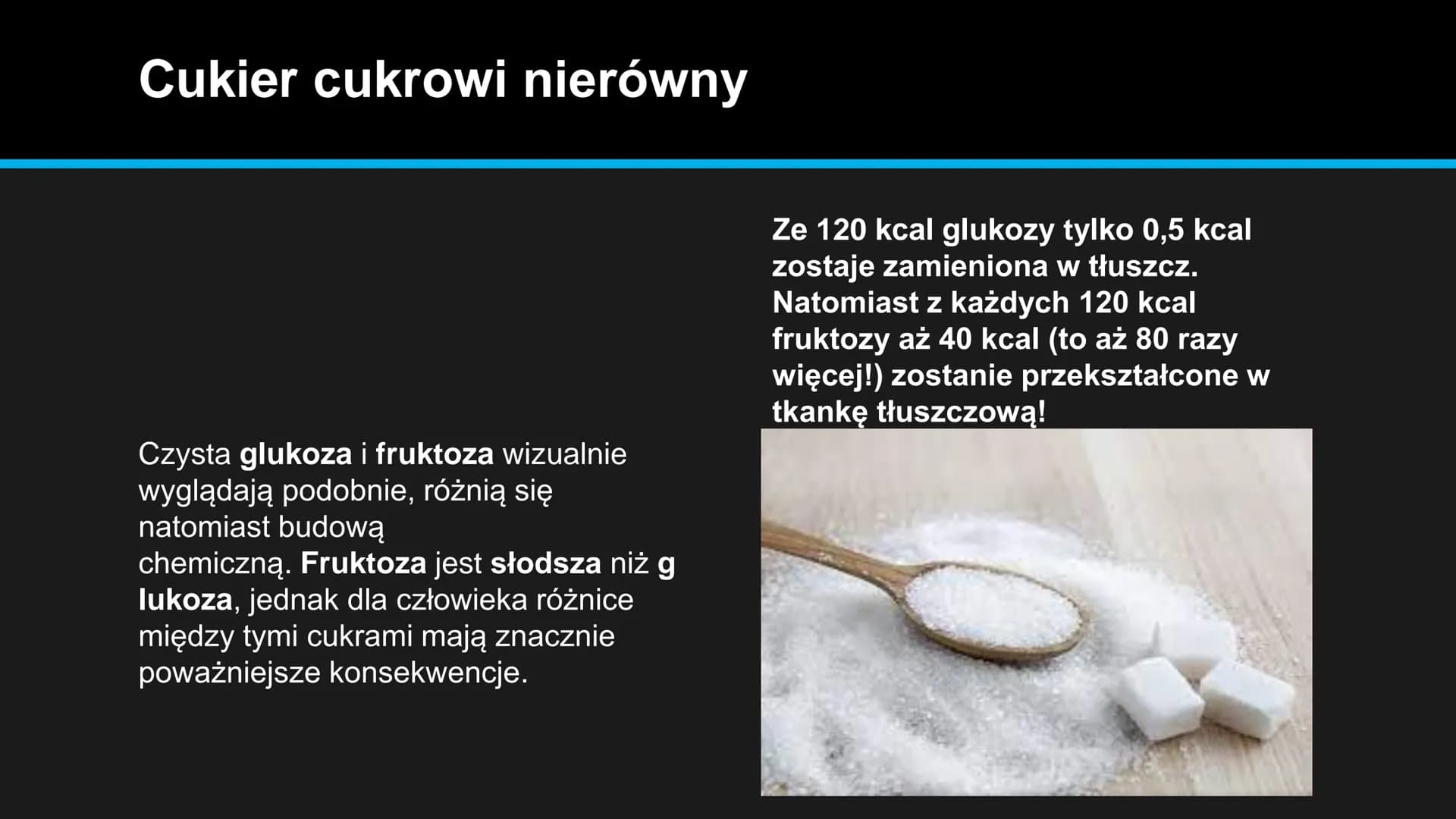 monosacharydy # Co to cukry proste?
Cukry proste, inaczej monosacharydy,
zbudowane z węgla, wodoru i tlenu. To
pojedyncze cząsteczki, które