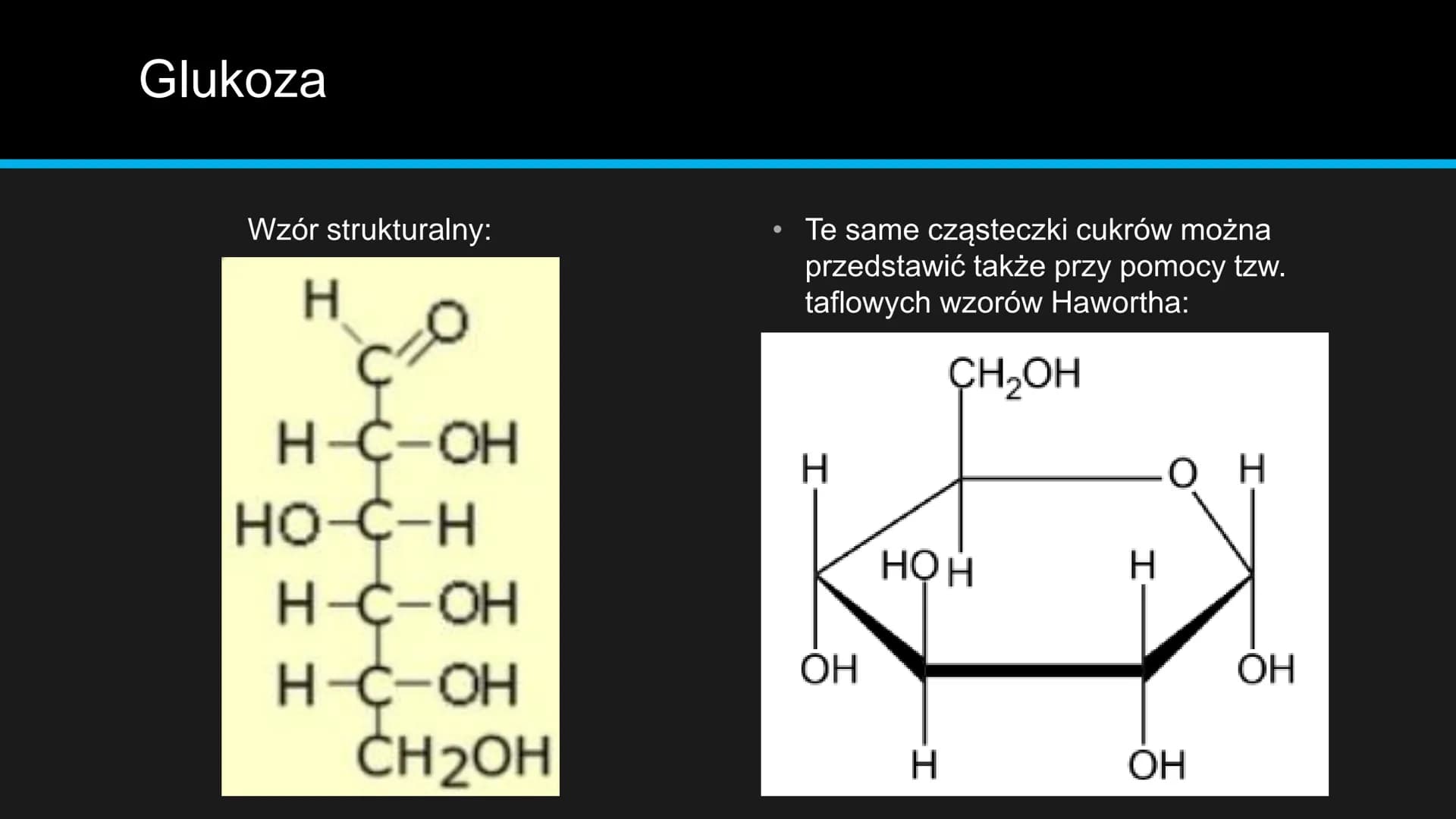 monosacharydy # Co to cukry proste?
Cukry proste, inaczej monosacharydy,
zbudowane z węgla, wodoru i tlenu. To
pojedyncze cząsteczki, które