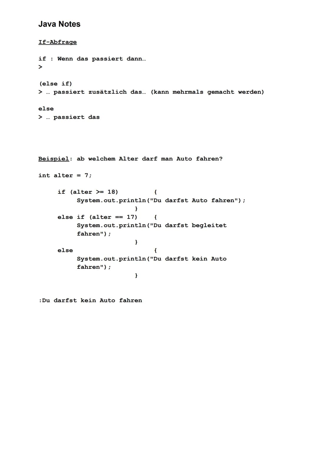Java Notes
Datentypen
|Datentyp|Wertebereich|
|---|---|
|int|-2^31... 2^31-1|
|double|-1,7* 10^308 ... 1,7 * 10^308|
|long|-2^63... 2^63-1