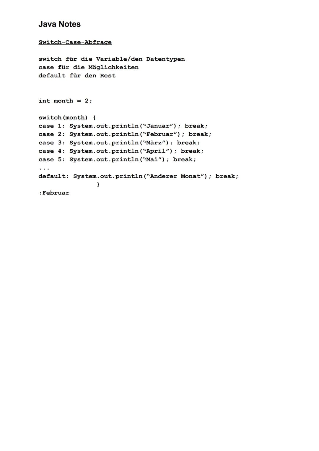 Java Notes
Datentypen
|Datentyp|Wertebereich|
|---|---|
|int|-2^31... 2^31-1|
|double|-1,7* 10^308 ... 1,7 * 10^308|
|long|-2^63... 2^63-1