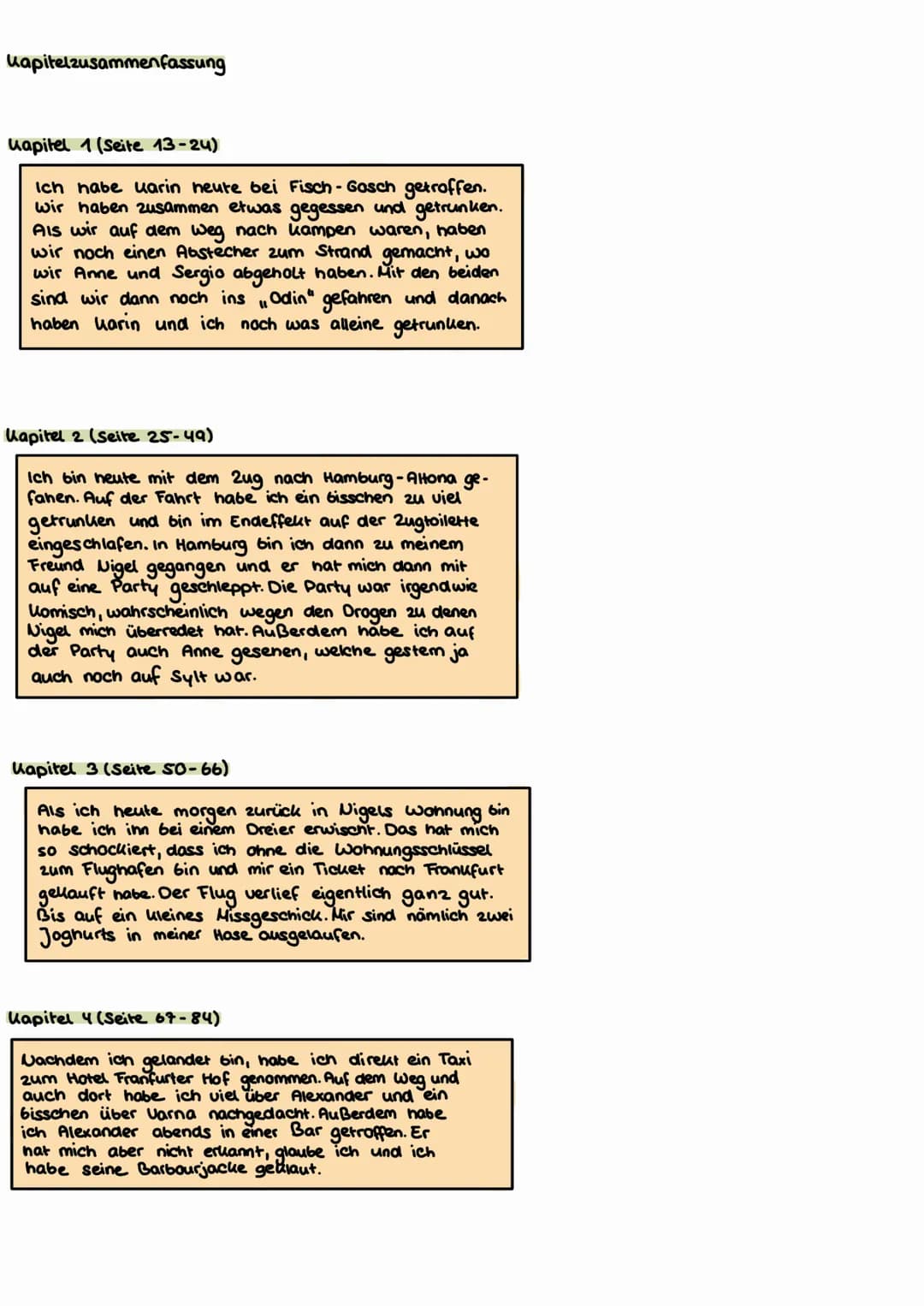# FASERLAND
Christian
KRACHT Kapitelzusammenfassung
Kapitel 1 (Seite 13-24)
Ich habe uarin heute bei Fisch-Gosch getroffen.
wir haben zusa