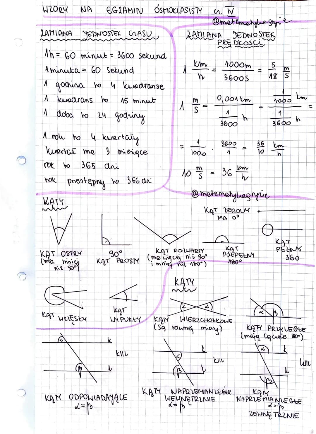 WZORY NA EGZAMIN ÓSMOKLASISTY CLI
@matematjvegrynie
CYFRY RZYMSKIE
POTEGI
I-1 IX-9
$a^0=1$ np $5^0=1$ $a^x \cdot b^x = (a \cdot b)^x$
V-5