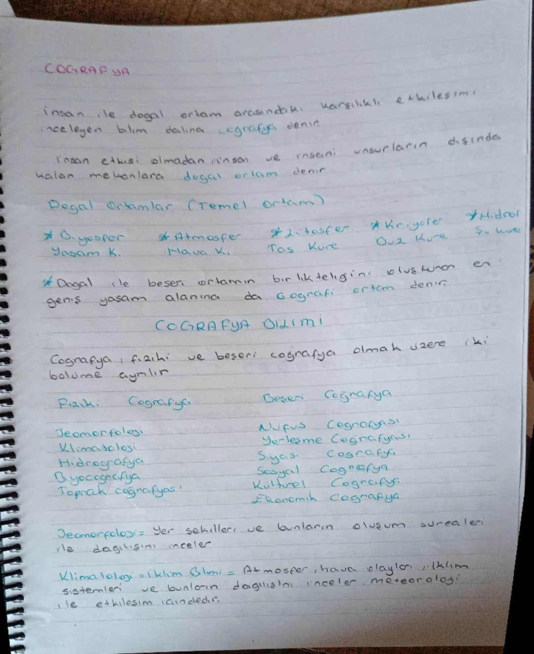 COGRAFYA
insan ile dogal ortam arasındıkı karşılıklı etkileşimi
inceleyen bilim dalina ografya denie
Insan etkisi olmadan inson ve insani