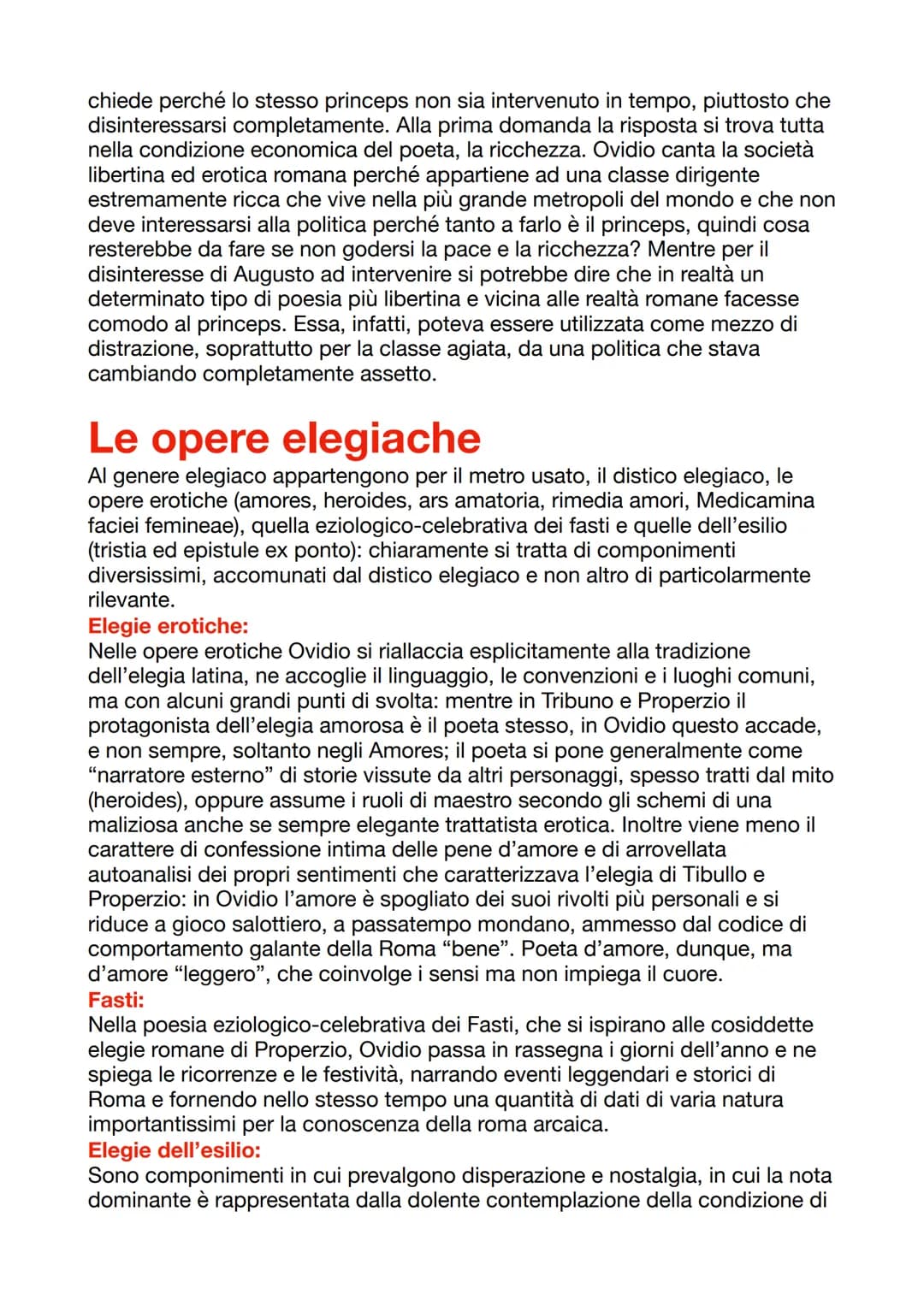 # Ovidio
Nella sua abbondantissima produzione poetica il poeta, riprendendo
generi già sfruttati, tenta di rinnovarli con i metodi della va