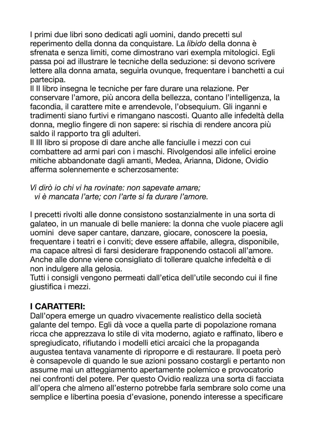 # Ovidio
Nella sua abbondantissima produzione poetica il poeta, riprendendo
generi già sfruttati, tenta di rinnovarli con i metodi della va
