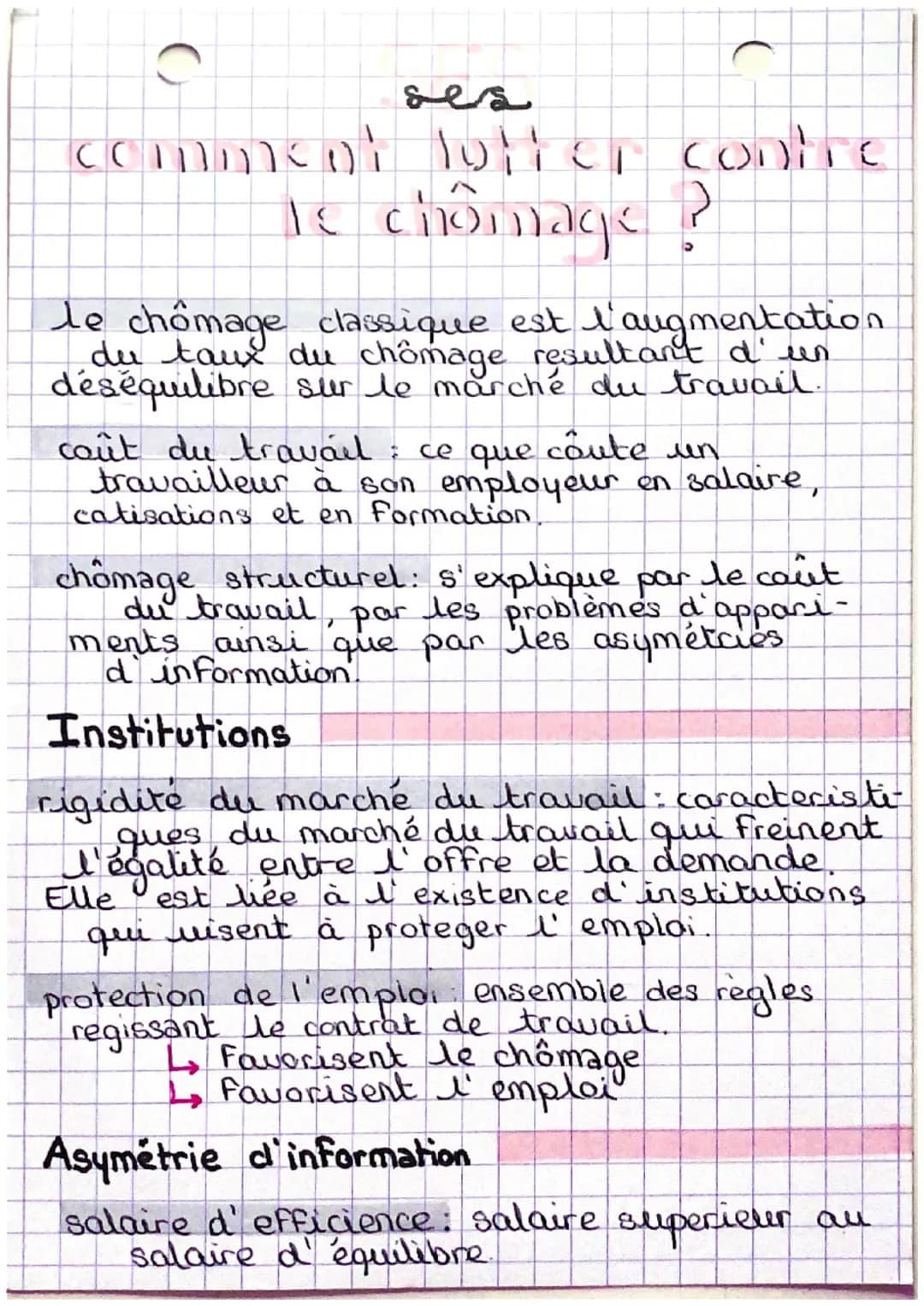 # ses
# comment lutter contre
# le chômage ?
Le chômage classique est l'augmentation
du taux du chômage resultant d'un
déséquilibre sur l