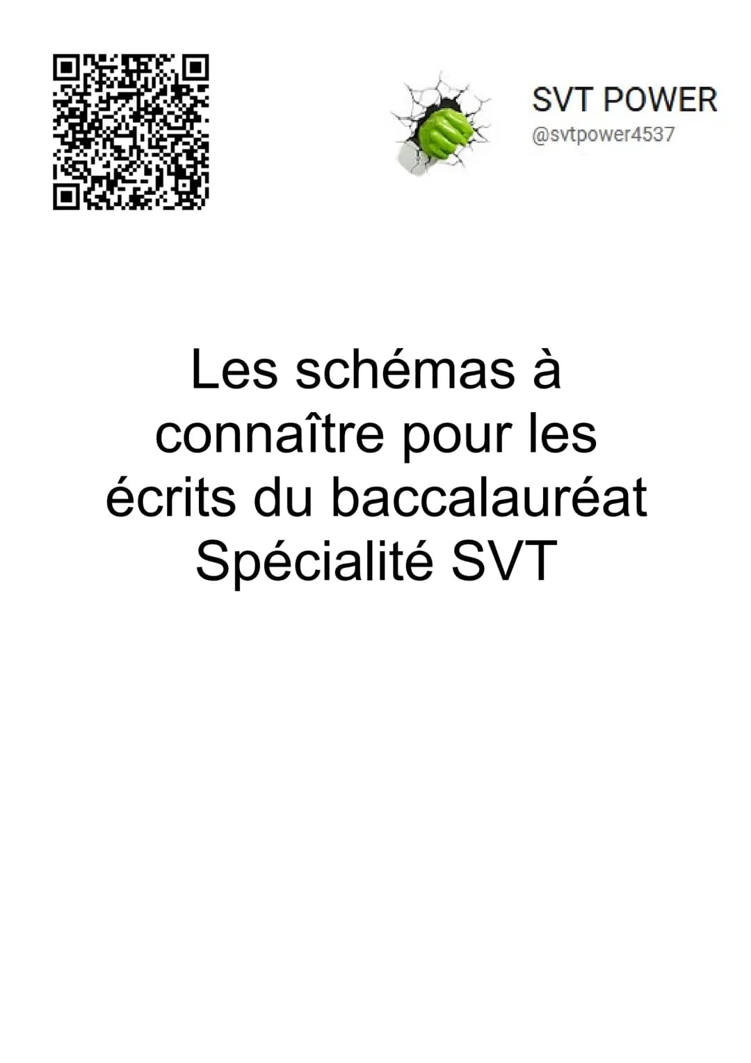 SVT POWER
@svtpower4537
Les schémas à
connaître pour les
écrits du baccalauréat
Spécialité SVT # Thème 1a
Génétique et évolution # Cas de
