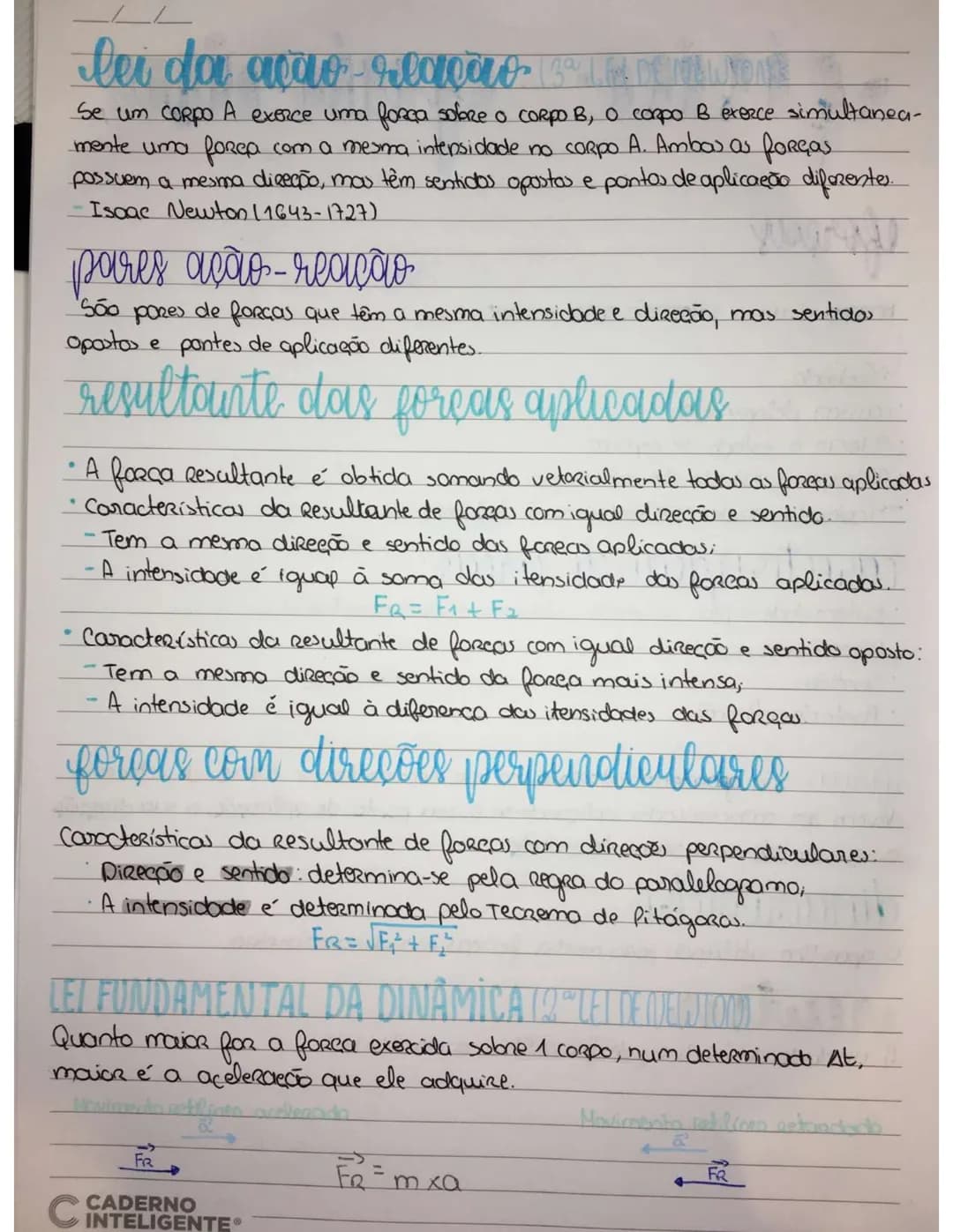 # fisico – química,
forcas
Forea é uma interação entre corpos
L↳ Pedendo
- causar deformações;
- Alterar o estado de repowo;
- Alterar o