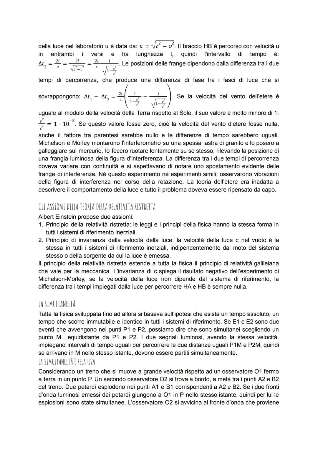 # LA VELOCITÀ DELLA LUCE
LA RELATIVITÀ DEL TEMPO E DELLO SPAZIO
La luce è un'onda elettromagnetica, cioè un'onda trasversale che si propaga