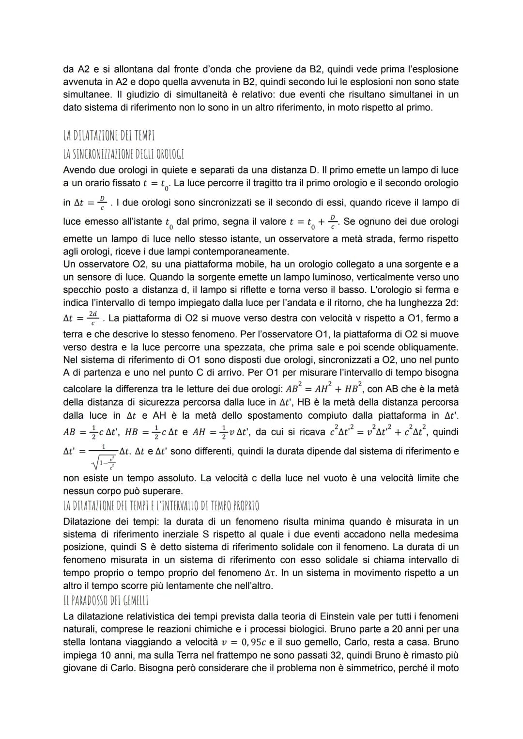 # LA VELOCITÀ DELLA LUCE
LA RELATIVITÀ DEL TEMPO E DELLO SPAZIO
La luce è un'onda elettromagnetica, cioè un'onda trasversale che si propaga