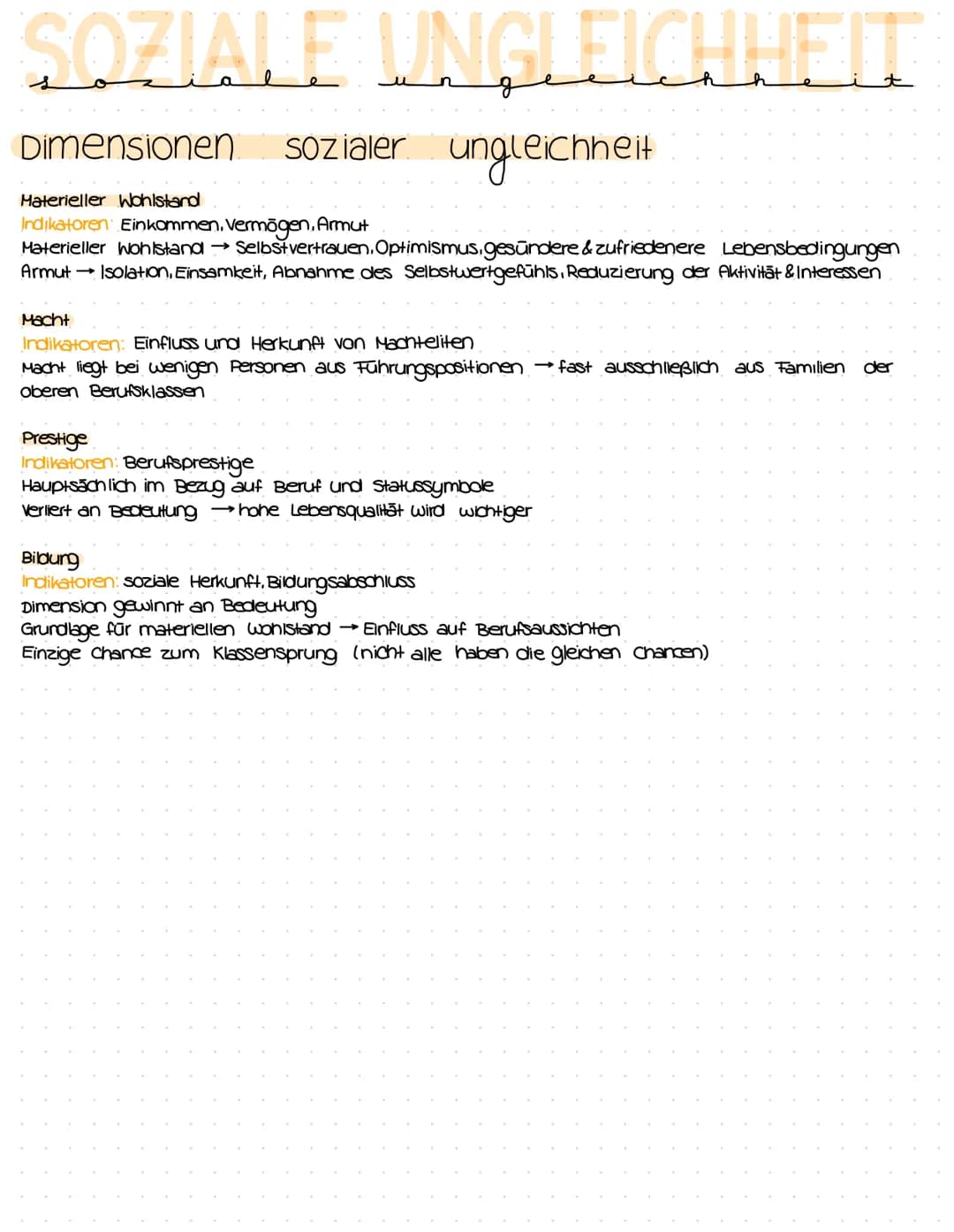 # SOZIALE UNGLEICHHEIT
Dimensionen sozialer ungleichheit
Materieller Wohlstand
Indikatoren Einkommen. Vermögen, Armut
Materieller Wohlst