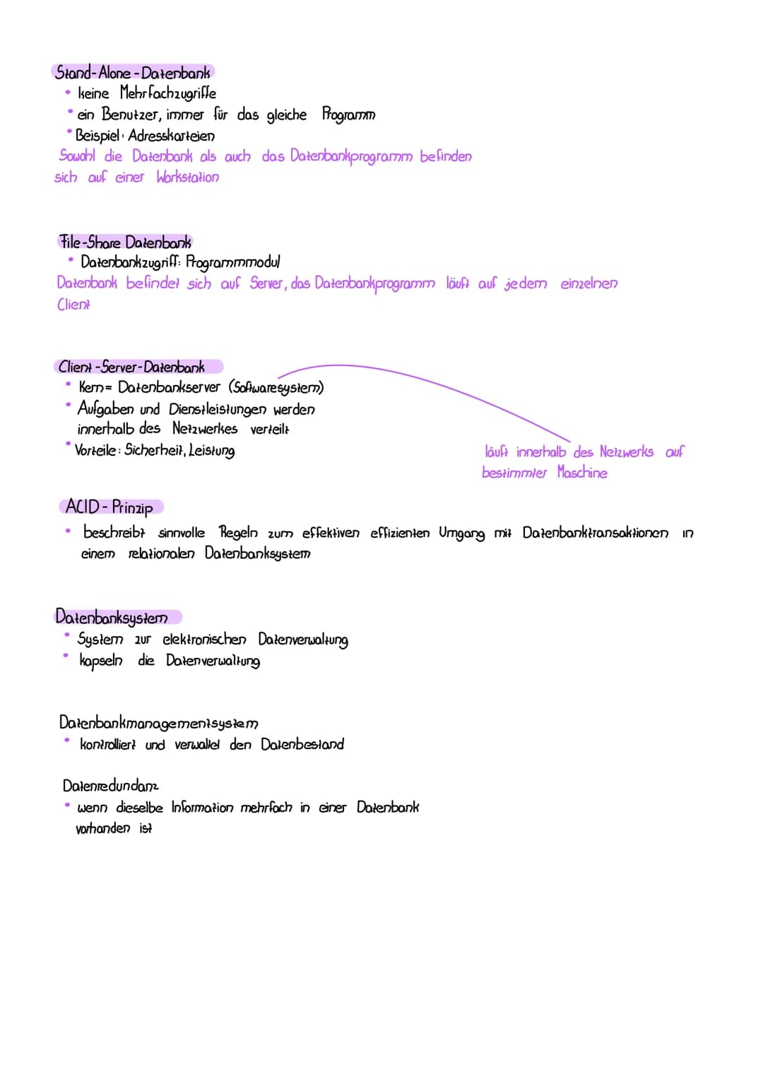 # DATENBANKEN
Allgemein
Primärschlüssel
* einzelnes Feld oder eine Kombination von Feldern deren Werte innerhalb
der Tabelle genau ein