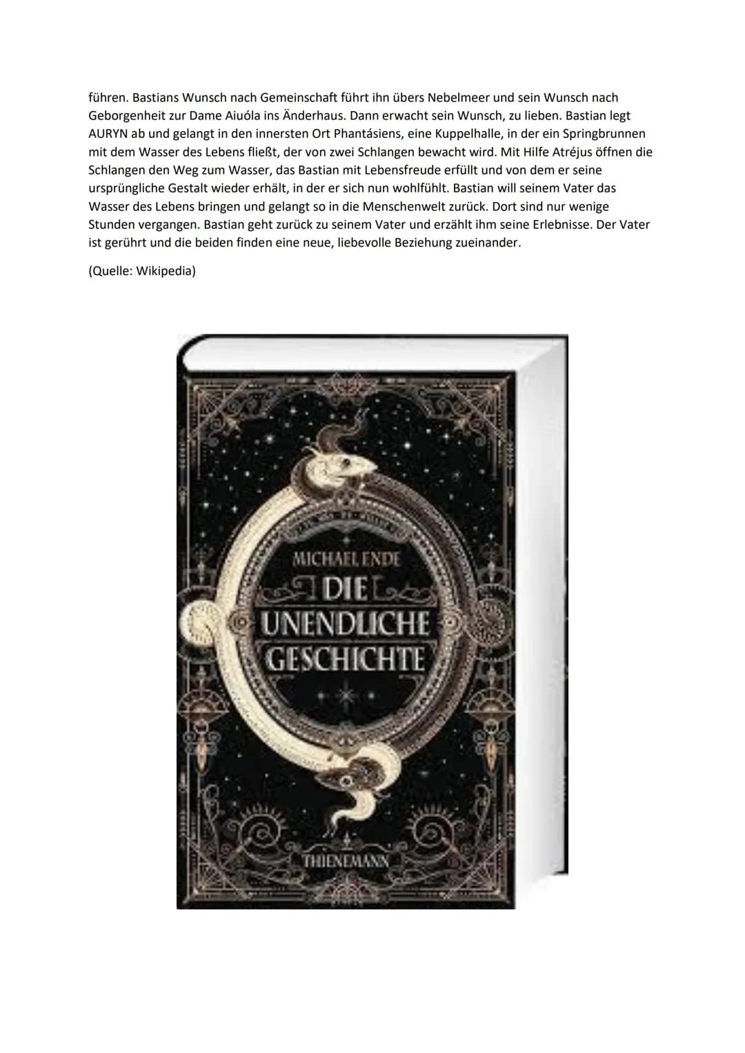 # Die unendliche Geschichte
Bastian Balthasar Bux ist ein zehn oder elf Jahre alter schüchterner fantasievoller pummeliger Junge.
Sein Vate