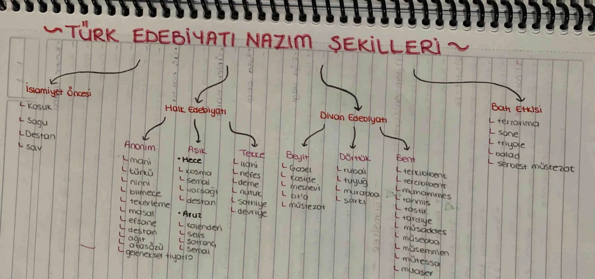 ~TÜRK EDEBİYATI NAZIM ŞEKİLLERİ~
İslamiyet Öncesi
L KOSUK
L Sagu
LDestan
Anonim
sav
mani
Halk Edebiyatı
Divan Edebiyatı
türkü
ninni
Lbilmec