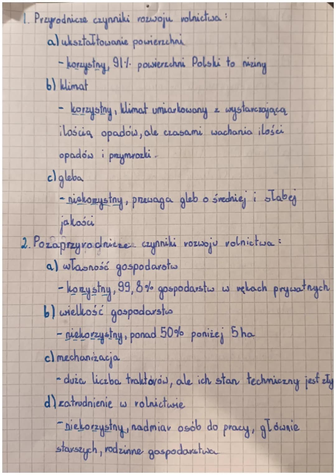 1. Przyrodnicze czynniki rozwoju volnictwa:
a) ukształtowanie powierzchni
- korzystny, 91% powierzchni Polski to nizing
b) klimat
- korzyst