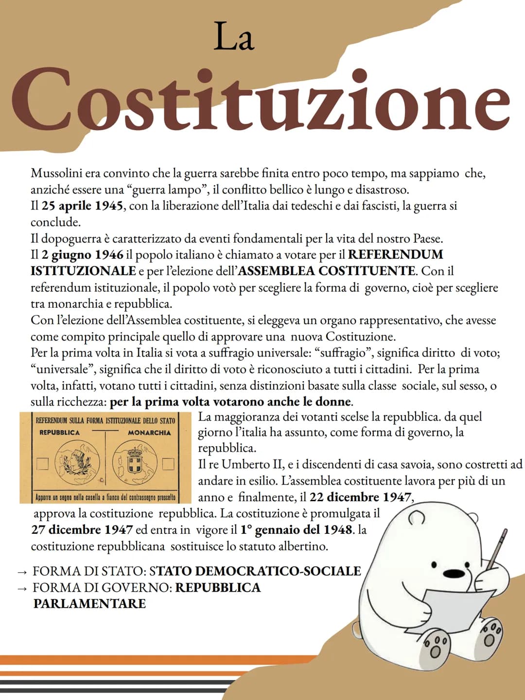 # La
# Costituzione
## I caratteri
La Costituzione può avere diverse caratteristiche in base
alla modalità di emanazione, la Costituzione