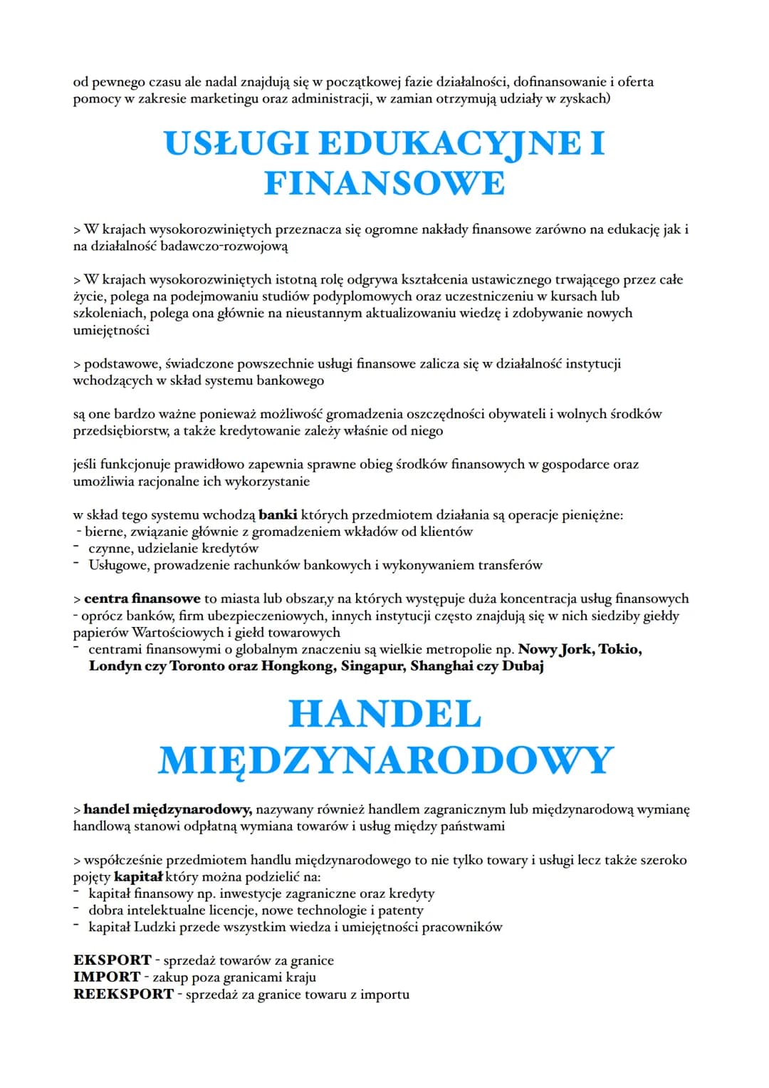 # ZRÓŻNICOWANIE USŁUG
> POLSKA KLASYFIKACJA WYROBÓW I USŁUG:
> (na podst PKD) wyróżnia:
- usługi konsumpcyjne związane z zaspokojeniem po