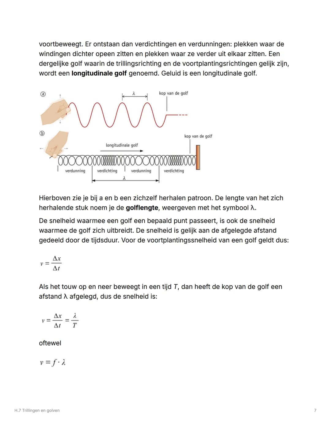 # H.7 Trillingen en golven
## 7.1 Trillingen
### Beschrijving
Een periodieke beweging herhaalt zich na een vaste tijdsduur, de periode of