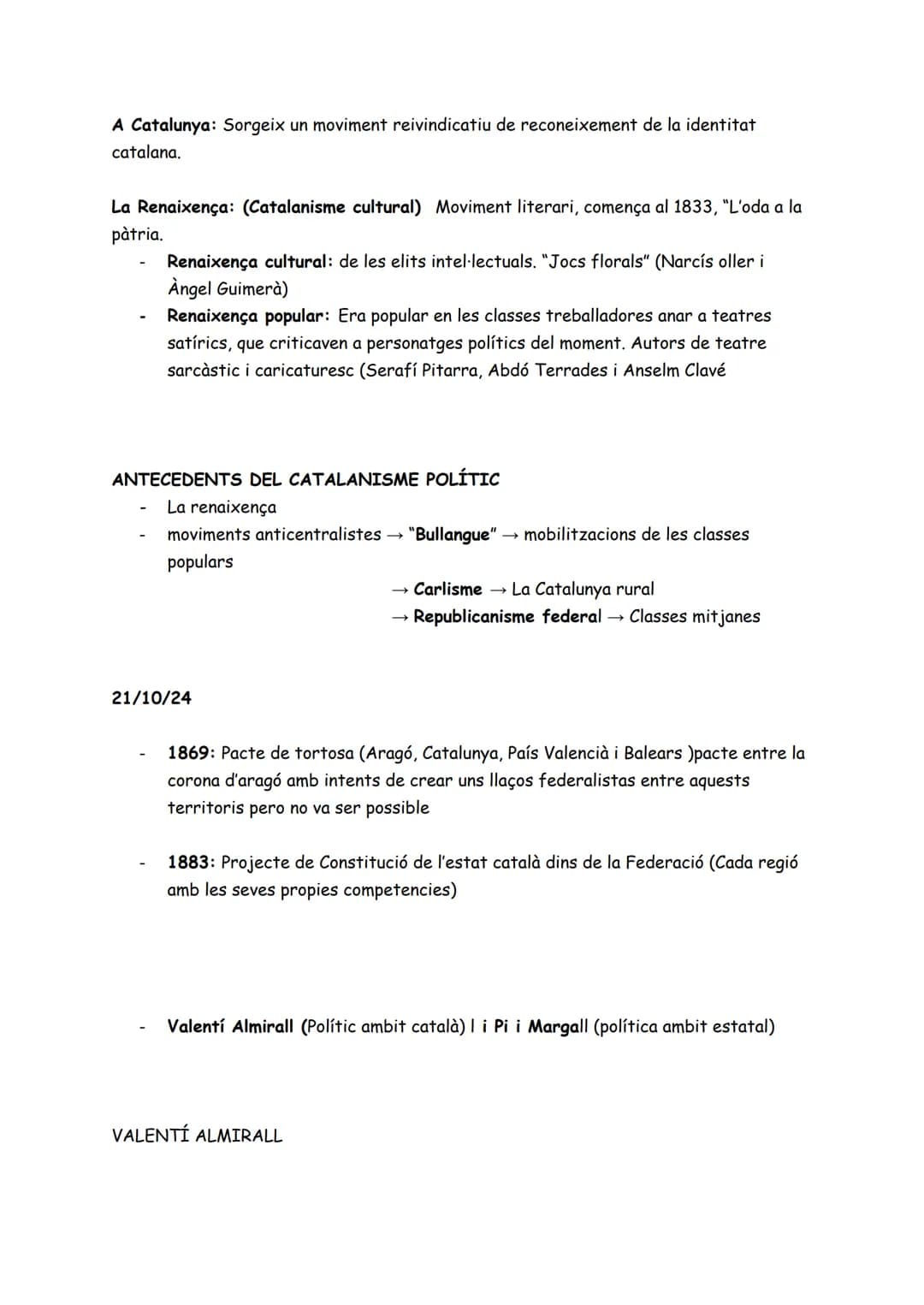 # ORÍGENS I CONSOLIDACIÓ DEL CATALANISME (tema 7 libro)
(1833-1901)
https://preparats.cat/sites/default/files/2018-11/tema-8-catalanisme.pd