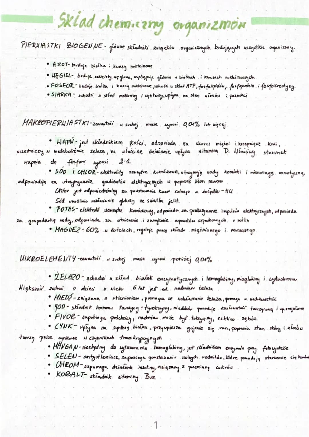 # Sklad chemiczny organizmów
PIERHIASTKI BIOGEN NE - główne składniki związków organicznych budujących wszystkie organizmy.
* A ZOT-budu