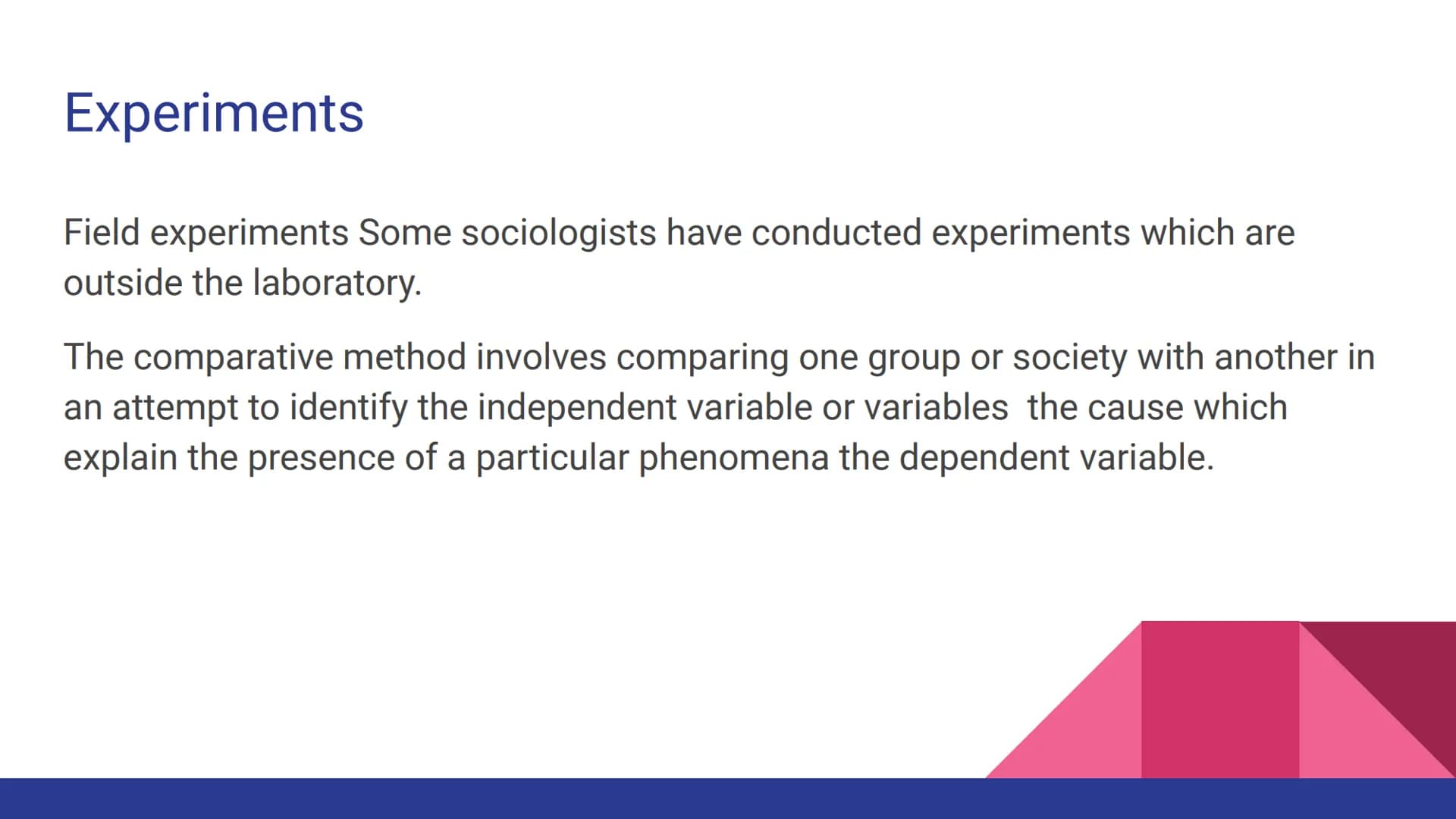 # AQA Sociology: Sociological Research Methods What are they?
There are a wide range of various methods that a sociologist may choose to us