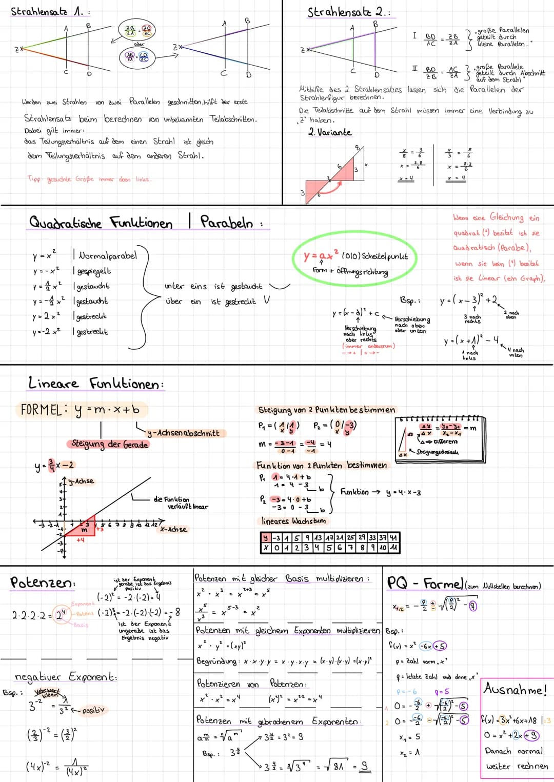 Quadrat:
$A = a^2$
$u = 4 \cdot a$
Rechteeds:
$A = a \cdot b$
$u = 2 \cdot a + 2 \cdot b$
Dreieds:
$A = \frac{g \cdot h}{2}$
$u = a + b +