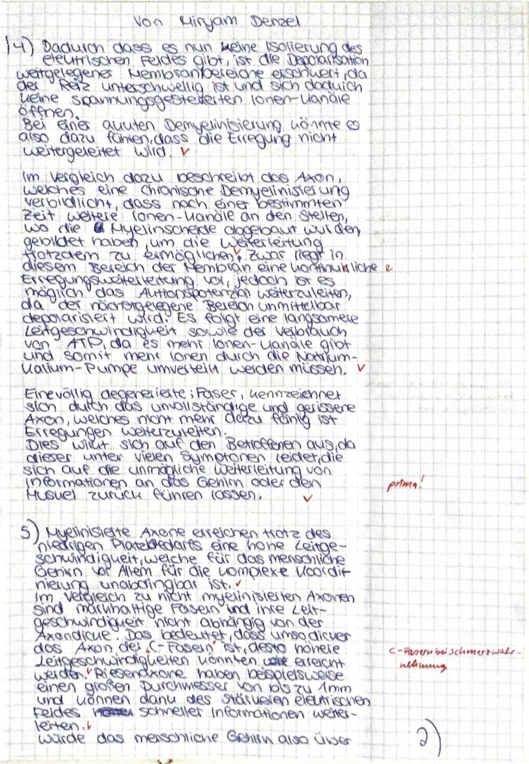 # 1 Multiple Sklerose
Teilaufgabe Anforderungen: Die Schülerin der Schüler
BE max
BE
1.1
Erläutert die grundsätzlichen Funktionen des Neuron