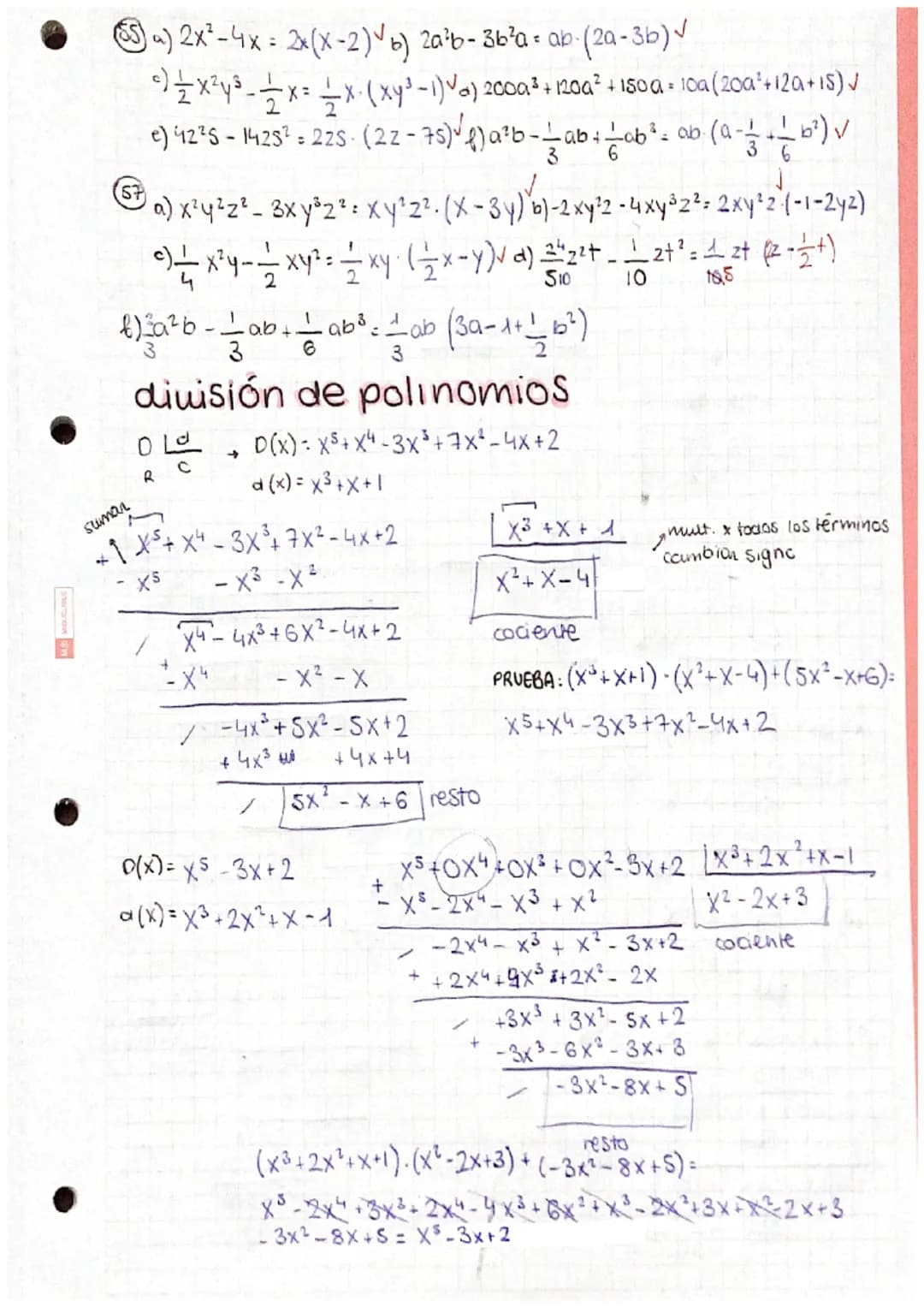 # POLINOMIOS
expresión algebraica
expresión en la que hay letras números y signos
valor numérico
Calculer
$
\frac{2xy^2-a}{a^2-x} = \frac{