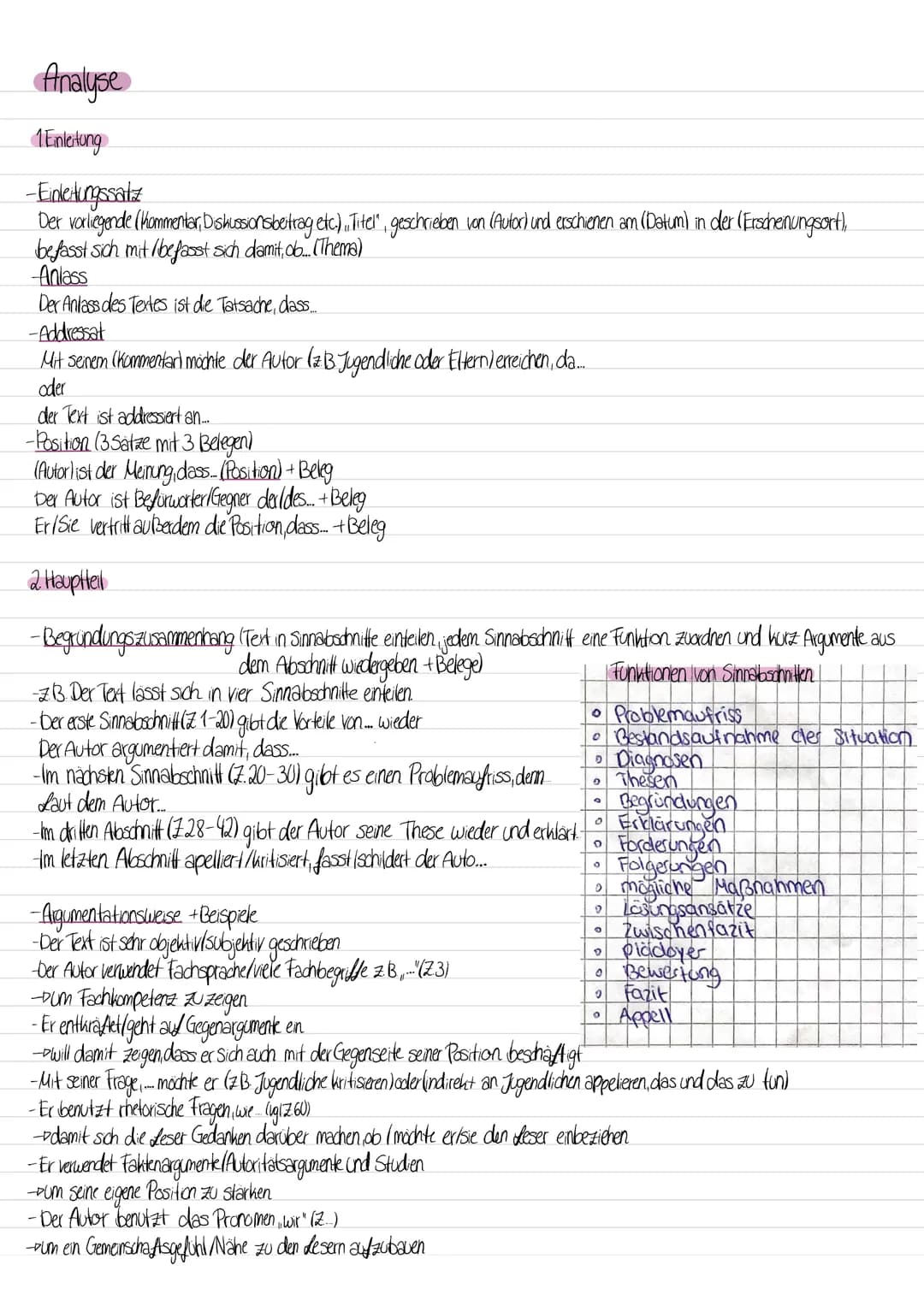 # Analyse
1 Einleitung
-Einleitungssatz
Der vorliegende (Kommentar, Diskussionsbeitrag etc.), Titel", geschrieben von (Autor) und erschien