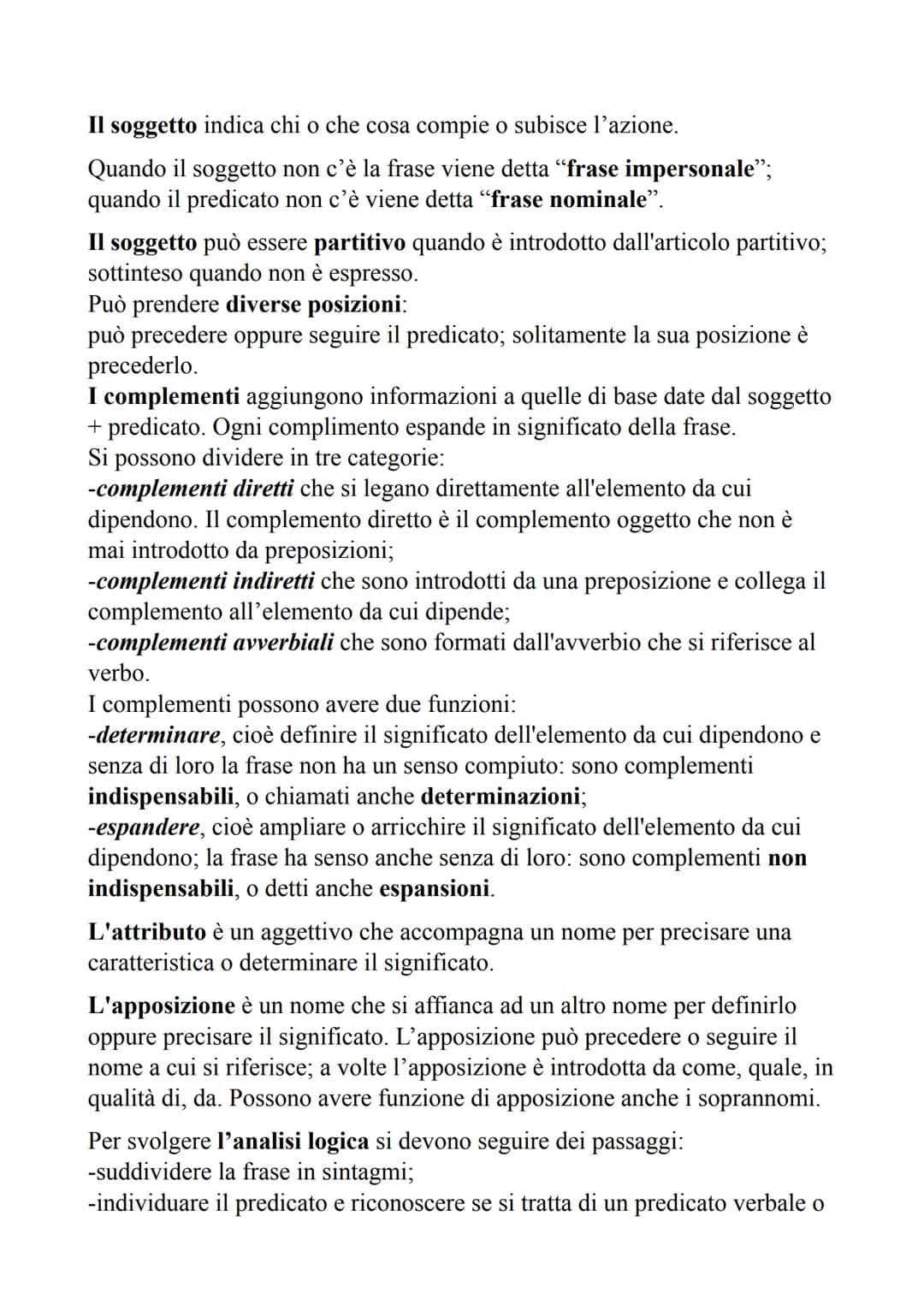 # GRAMMATICA
L'ANALISI LOGICA
La frase è una parte di testo che ruota attorno ad un predicato ed è dotata
di senso compiuto.
Il periodo,